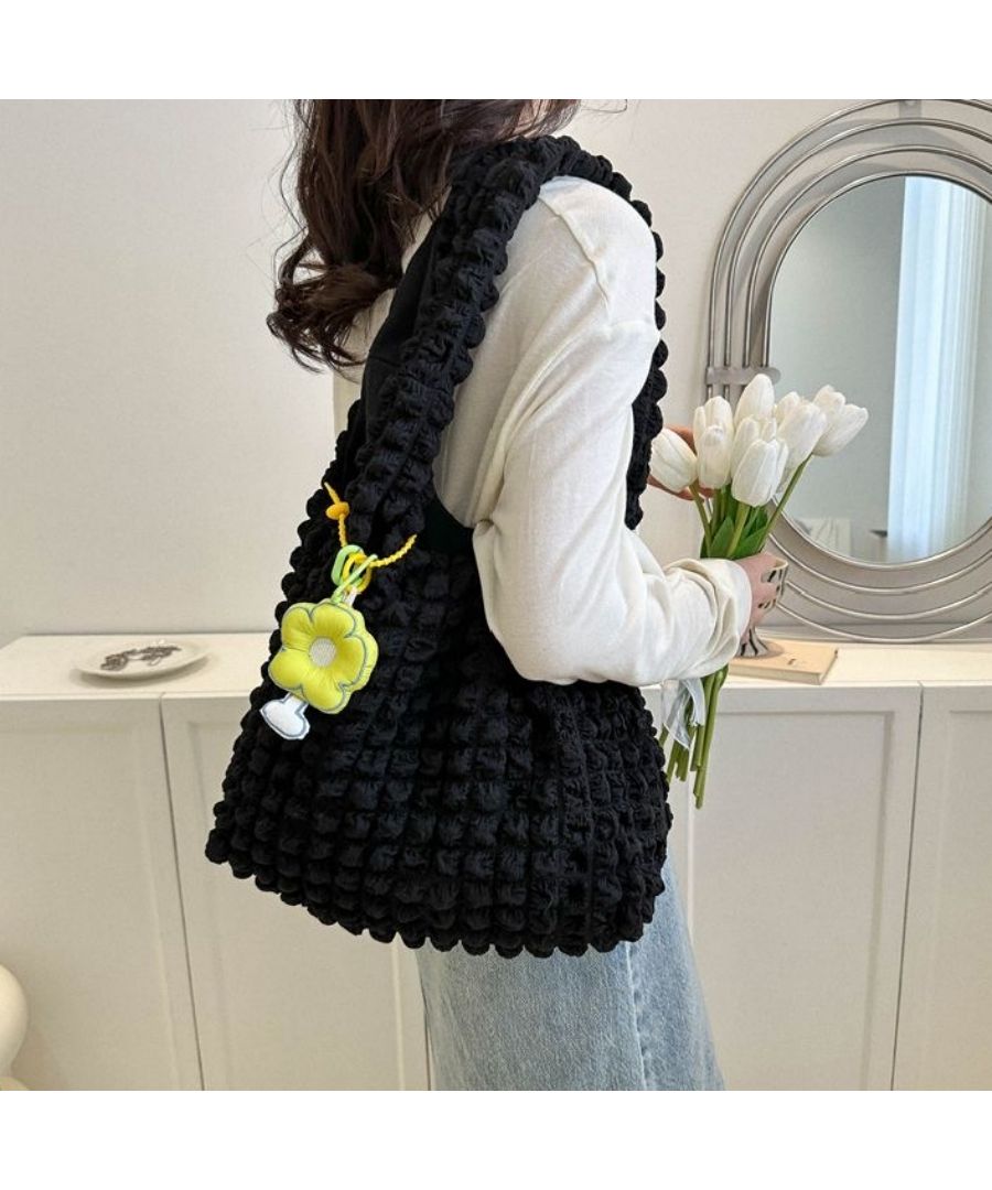 Beststore Popcorn Tote Bag Bag Pocopoco Bag Poko Poko Korean Fashion Puff Embossed Eco Bag Women's Shoulder Bag Adult Cute Waffle Style Bag