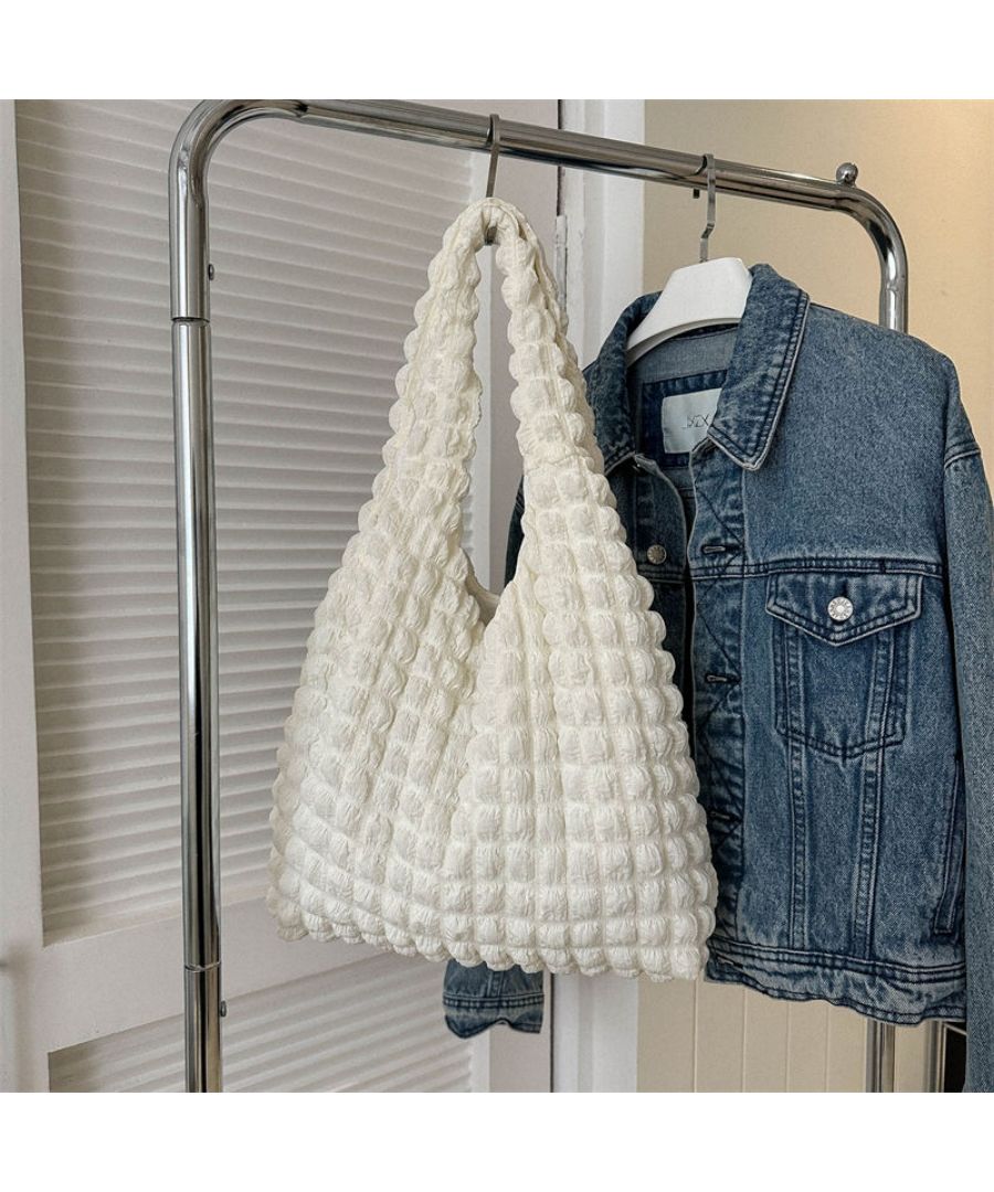 Beststore Popcorn Tote Bag Bag Pocopoco Bag Poko Poko Korean Fashion Puff Embossed Eco Bag Women's Shoulder Bag Adult Cute Waffle Style Bag