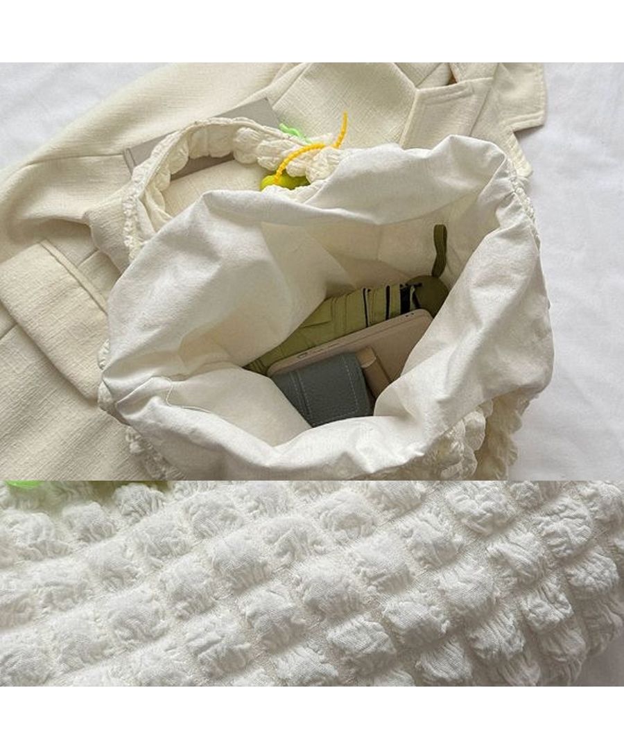 Beststore Popcorn Tote Bag Bag Pocopoco Bag Poko Poko Korean Fashion Puff Embossed Eco Bag Women's Shoulder Bag Adult Cute Waffle Style Bag