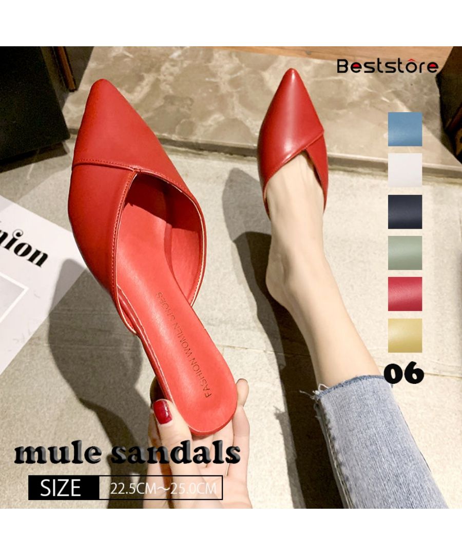 ベストストア Beststore 韓国 ミュール サンダル きれいめ 新作 シューズ ヒール カジュアル 夏 パンプス ポインテッドトゥ サボサンダル かかとなしパンプス 春夏 ヒール4cm レ