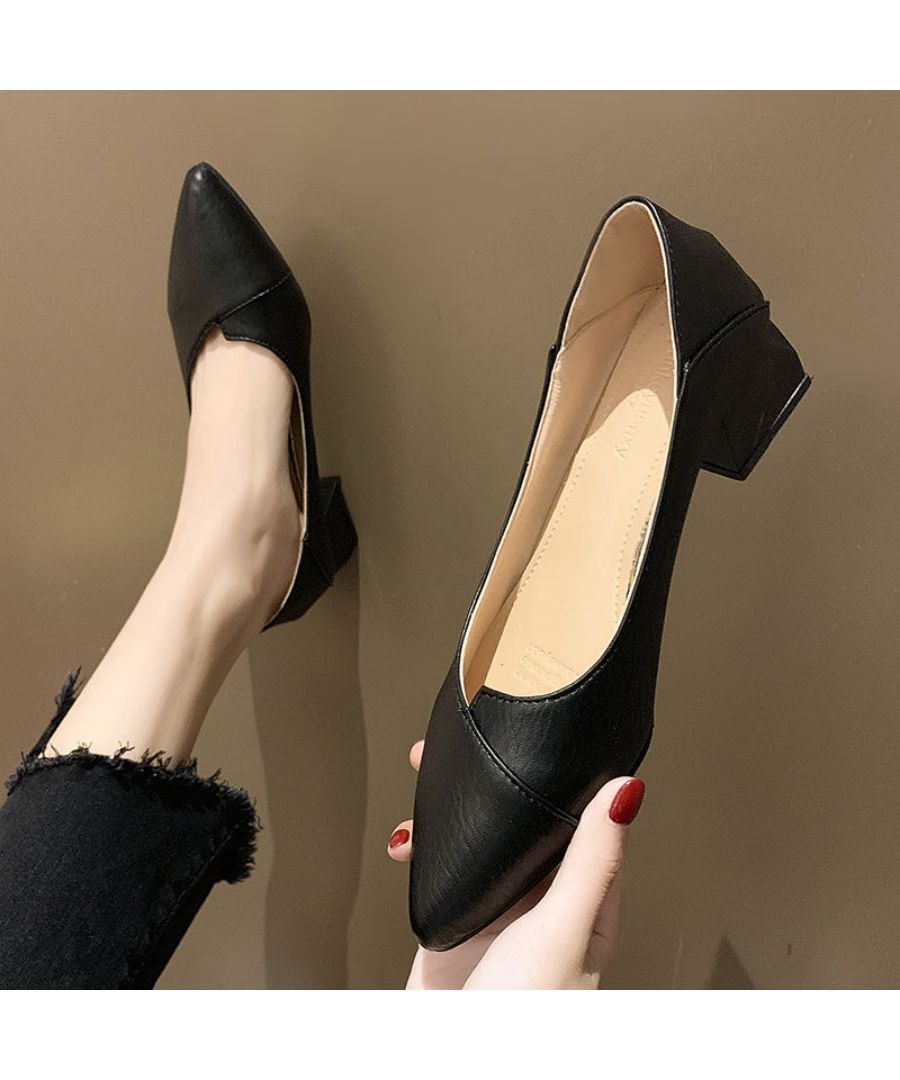 最佳商店 Beststore 包鞋 粗跟 方形扣飾 鑽飾釘跟 通勤 韓國高跟鞋 褶皺設計 鞋子 鞋子 可走路 平底 休閒 辦公