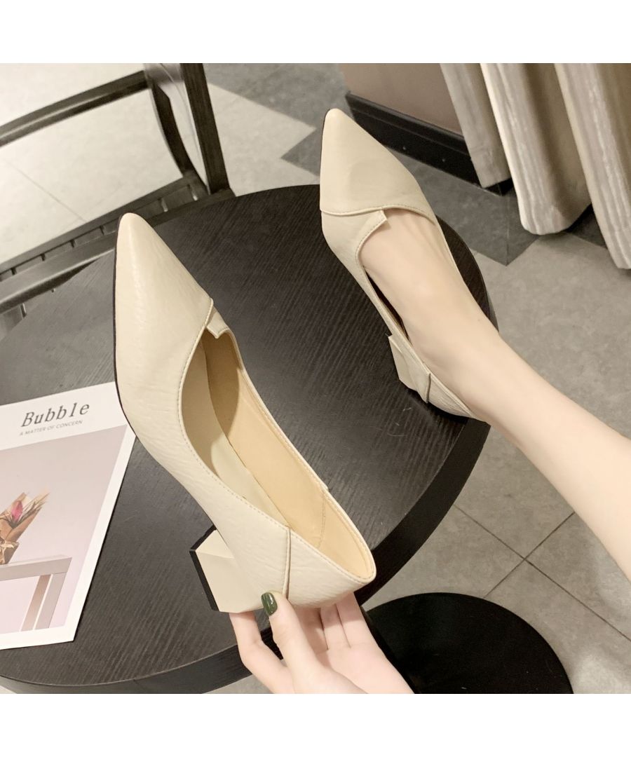 最佳商店 Beststore 包鞋 粗跟 方形扣飾 鑽飾釘跟 通勤 韓國高跟鞋 褶皺設計 鞋子 鞋子 可走路 平底 休閒 辦公