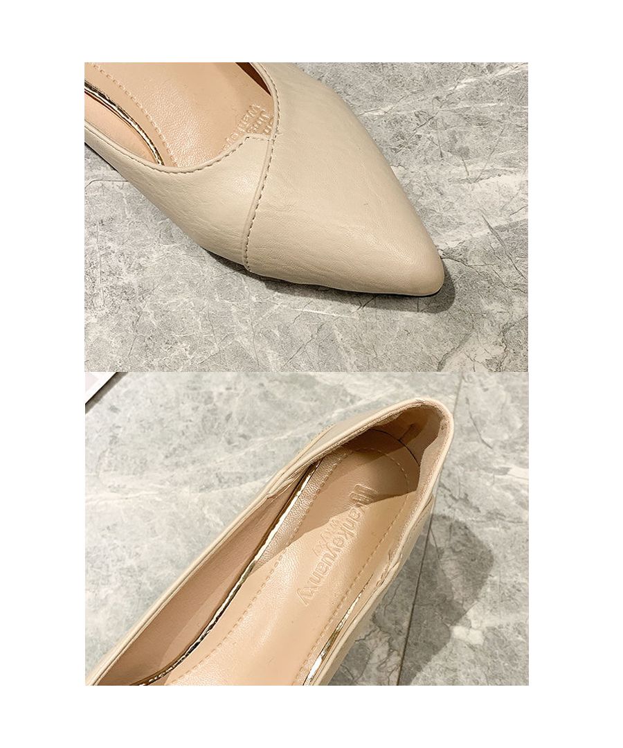 最佳商店 Beststore 包鞋 粗跟 方形扣飾 鑽飾釘跟 通勤 韓國高跟鞋 褶皺設計 鞋子 鞋子 可走路 平底 休閒 辦公