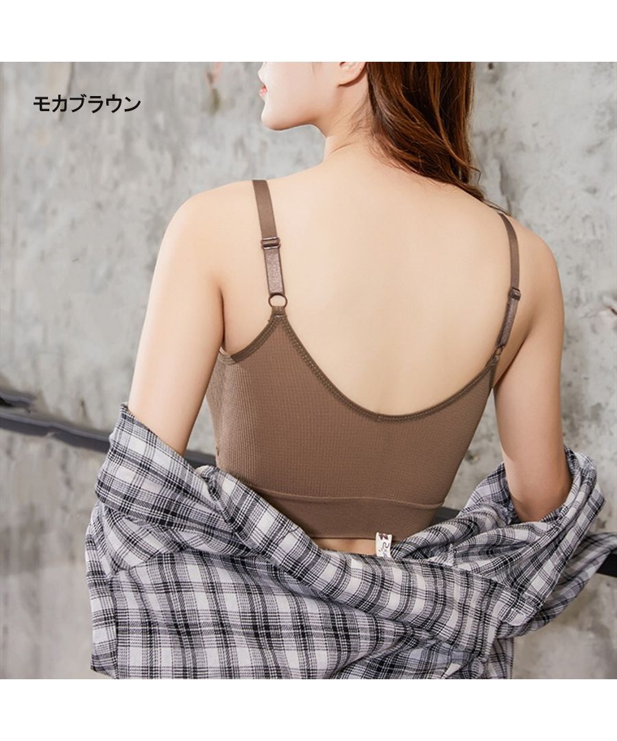 ベストストア Beststore レディースファッション通販 リブカップ インナーキャミソールカップ付きハーフトップブラレディーススタイルビューティースポーツブラ下着ノンワイヤースポブラ インナ【返品不可商品】