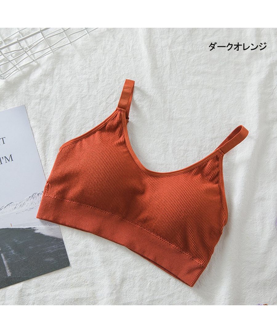 ベストストア Beststore レディースファッション通販 リブカップ インナーキャミソールカップ付きハーフトップブラレディーススタイルビューティースポーツブラ下着ノンワイヤースポブラ インナ【返品不可商品】