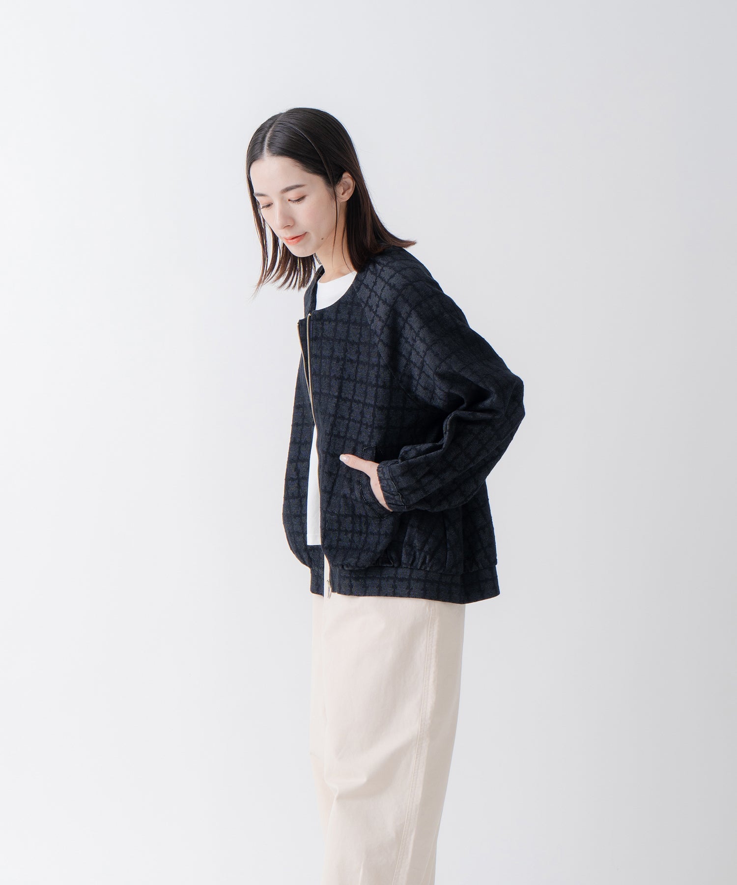 ケレン Kelen 「KELEN/ケレン」ジャカードノーカラージャケット (GREEN) GREEN