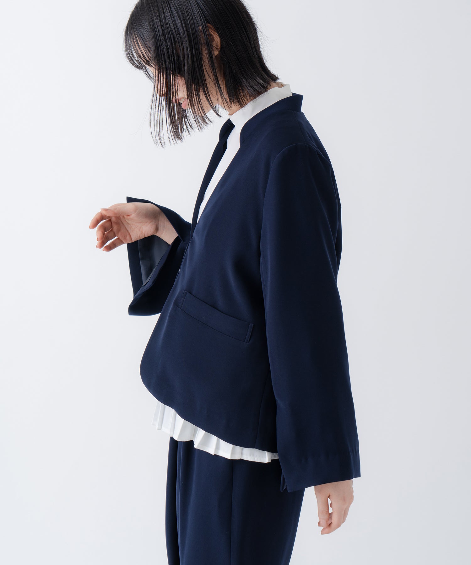 ホワイト whyto. 「WHYTO./ホワイト」スリットスリーブジャケット (NAVY) NAVY