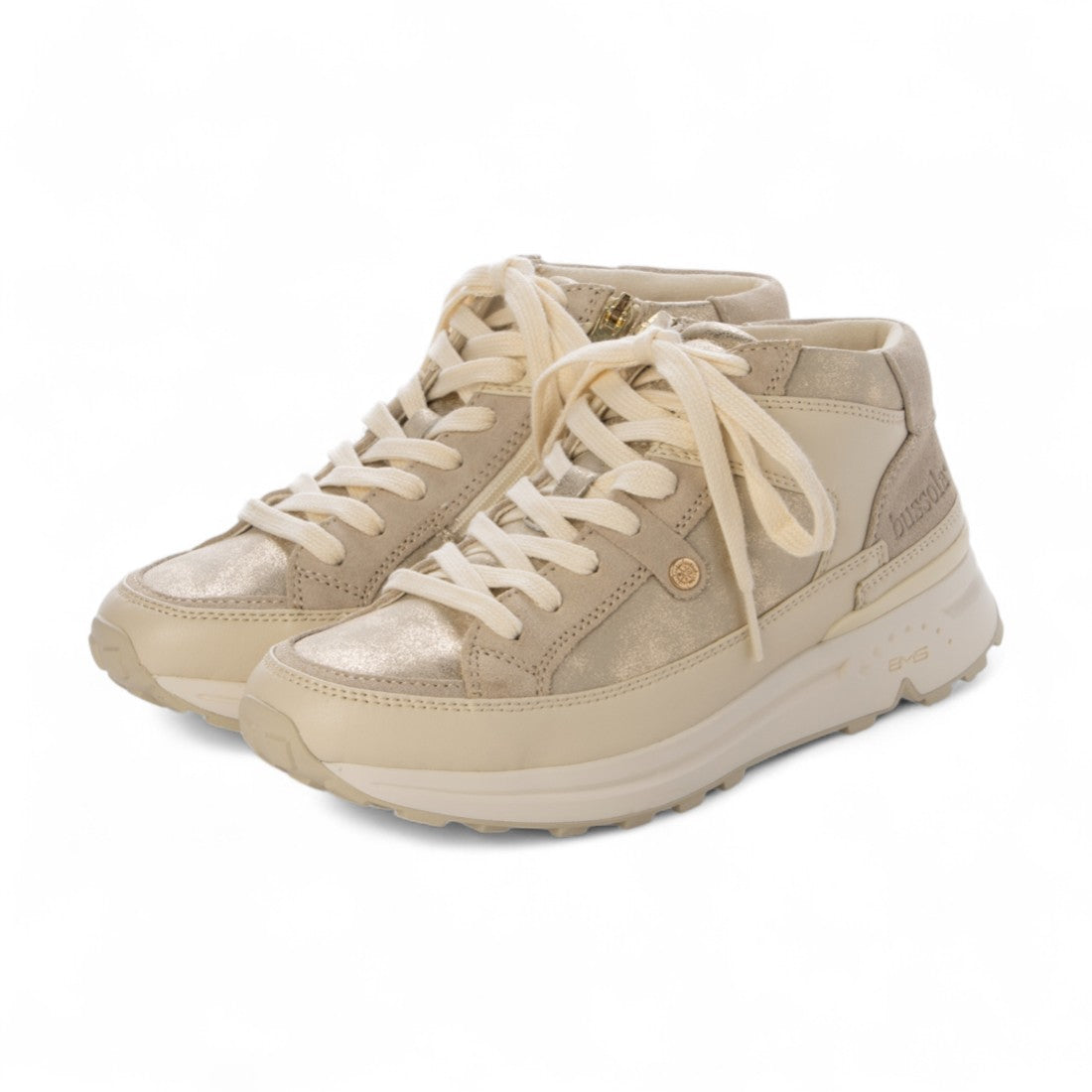 ブソラ bussola ブソラ本革コンビスニーカー (Gold) Gold