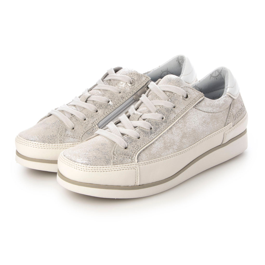 ブソラ bussola 撥水レースアップスニーカー (シルバー) シルバー