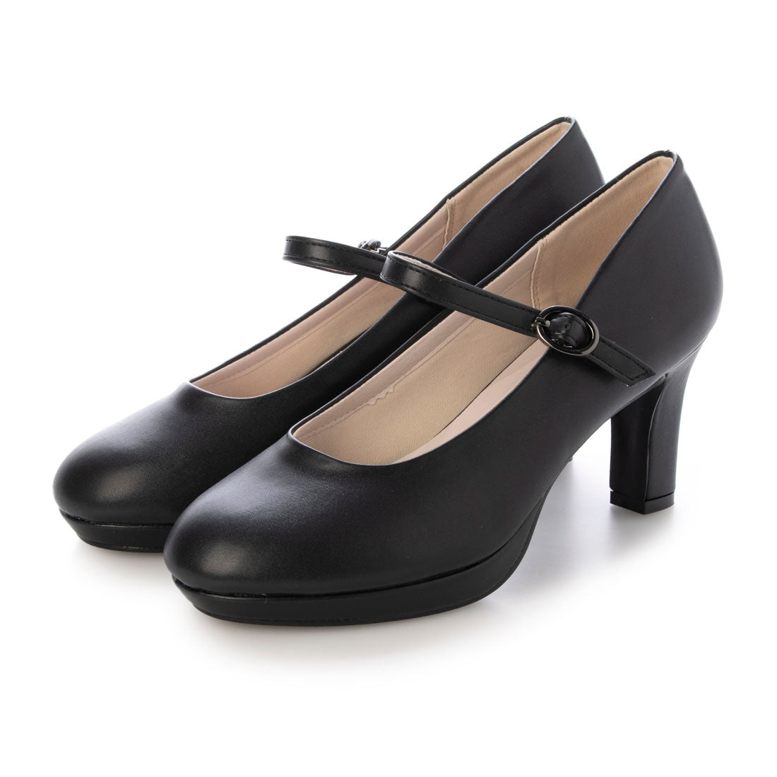 バイアシナガオジサン by あしながおじさん 厚底ストラップパンプス (ブラック) ブラック