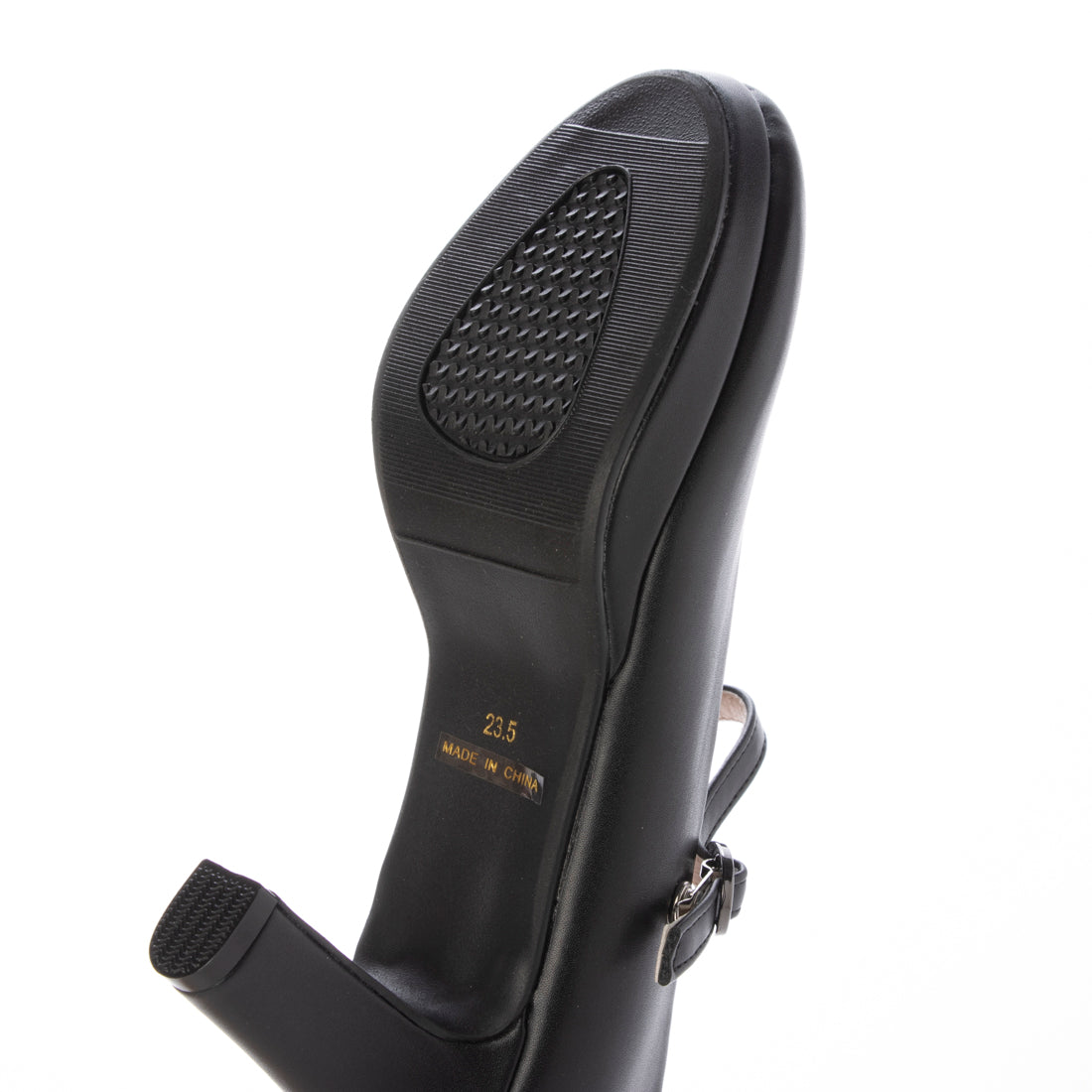 バイアシナガオジサン by あしながおじさん 厚底ストラップパンプス (ブラック) ブラック