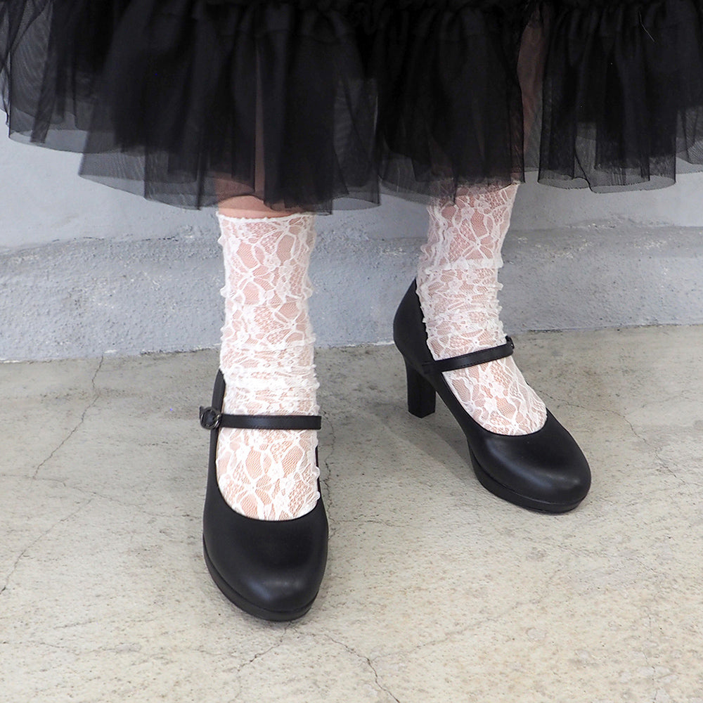 バイアシナガオジサン by あしながおじさん 厚底ストラップパンプス (ブラック) ブラック