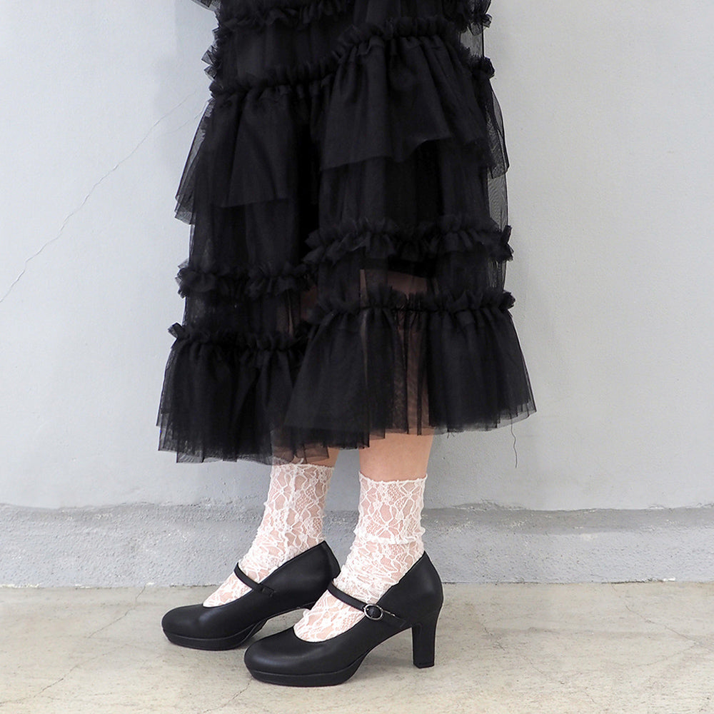 バイアシナガオジサン by あしながおじさん 厚底ストラップパンプス (ブラック) ブラック