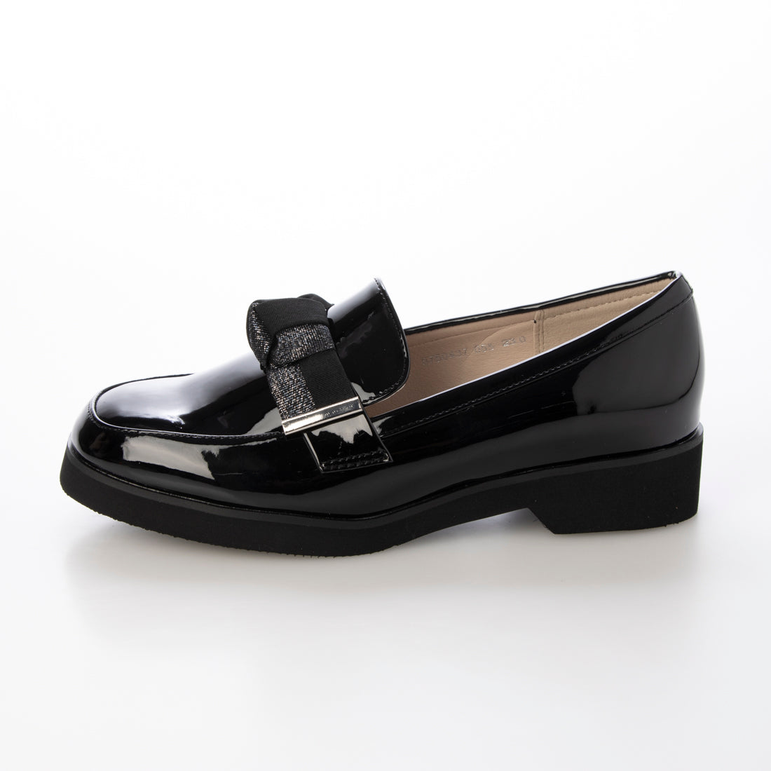 バイアシナガオジサン by あしながおじさん 晴雨兼用|リボンローファー (ブラックエナメル) ブラックエナメル