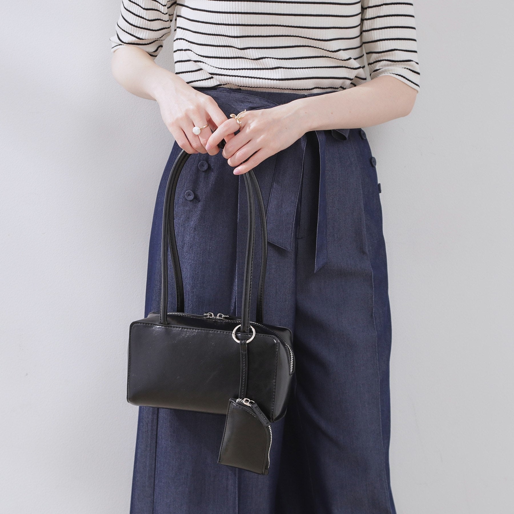 クチュール ブローチ Couture Brooch スクエアロングハンドルバッグ (ブラック(019)) ブラック(019)