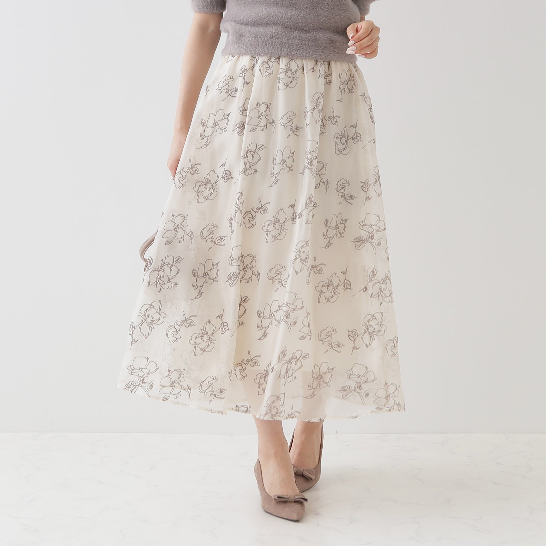 クチュール ブローチ Couture Brooch フロッキーフラワーオーガンジースカート (アイボリー(404)) アイボリー(404)