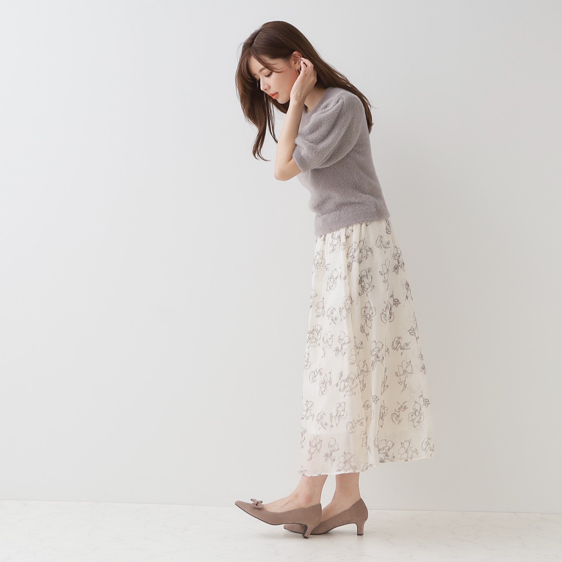 クチュール ブローチ Couture Brooch フロッキーフラワーオーガンジースカート (アイボリー(404)) アイボリー(404)