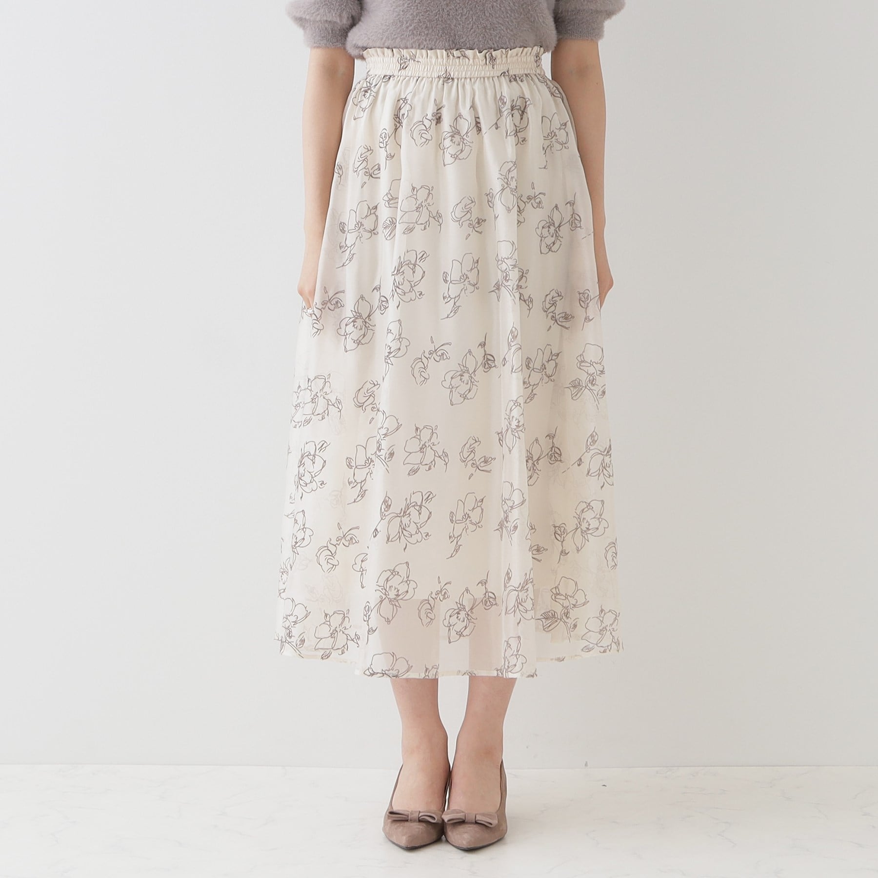 クチュール ブローチ Couture Brooch フロッキーフラワーオーガンジースカート (アイボリー(404)) アイボリー(404)