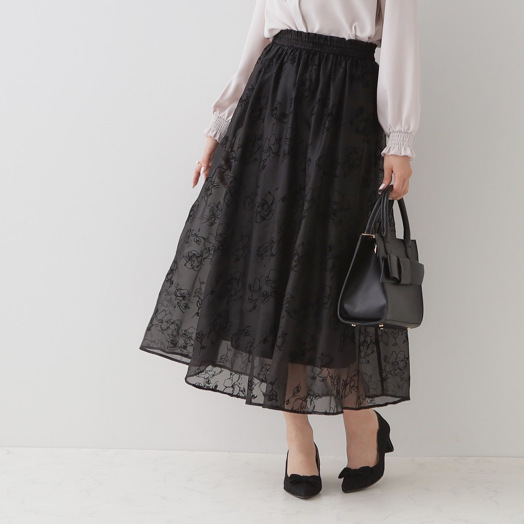 クチュール ブローチ Couture Brooch フロッキーフラワーオーガンジースカート (ブラック(419)) ブラック(419)