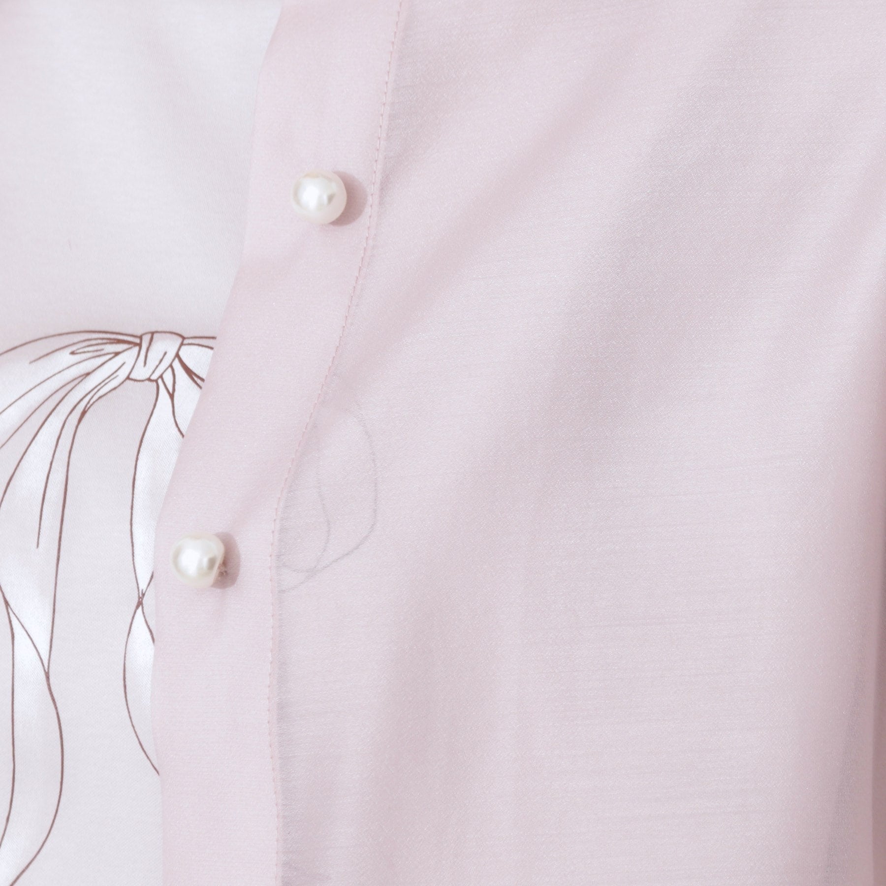 クチュール ブローチ Couture Brooch パール調ボタンシアーシャツ (ピンクベージュ(053)) ピンクベージュ(053)