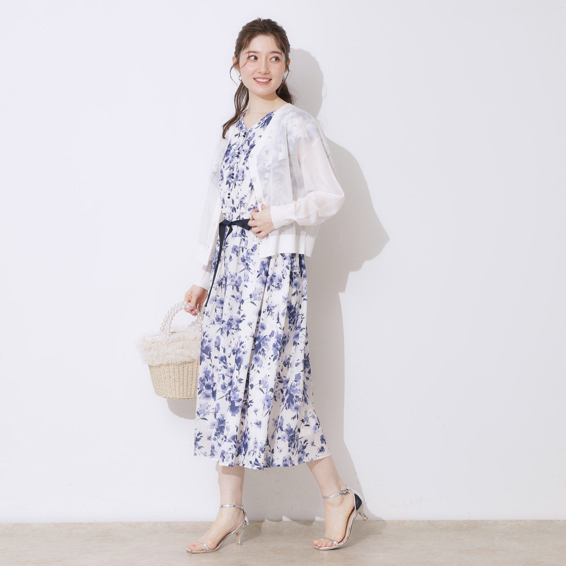 クチュール ブローチ Couture Brooch ダブルパール調釦LEVITAカーディ (ライトピンク(070)) ライトピンク(070)