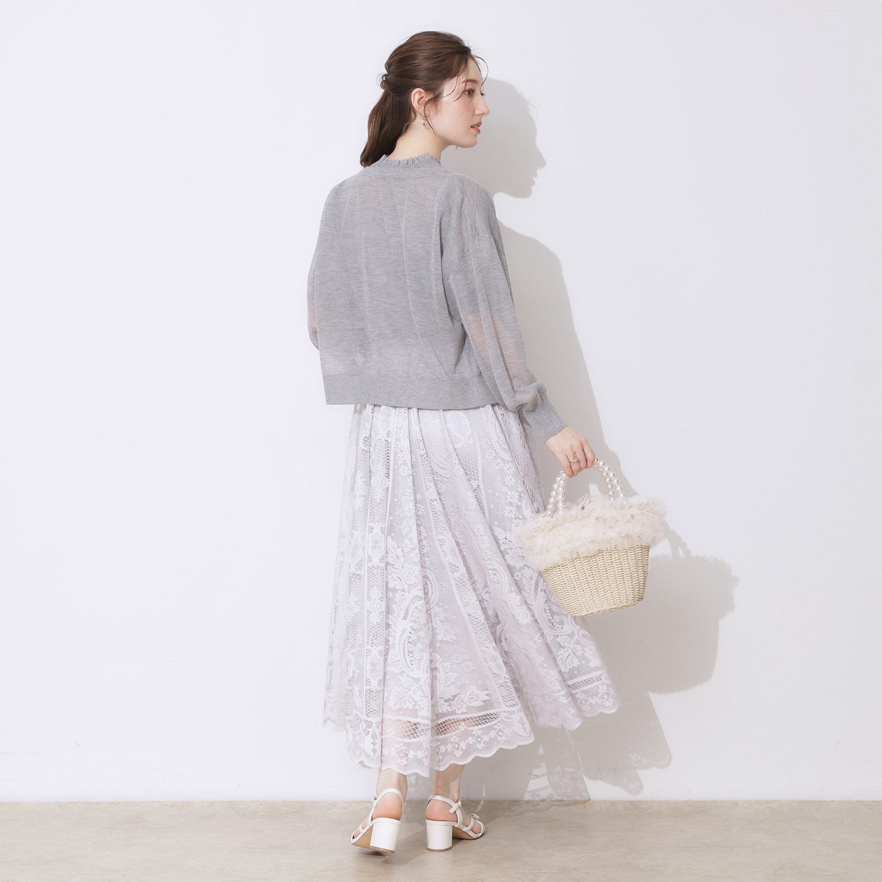 クチュール ブローチ Couture Brooch ダブルパール調釦LEVITAカーディ (ライトピンク(070)) ライトピンク(070)