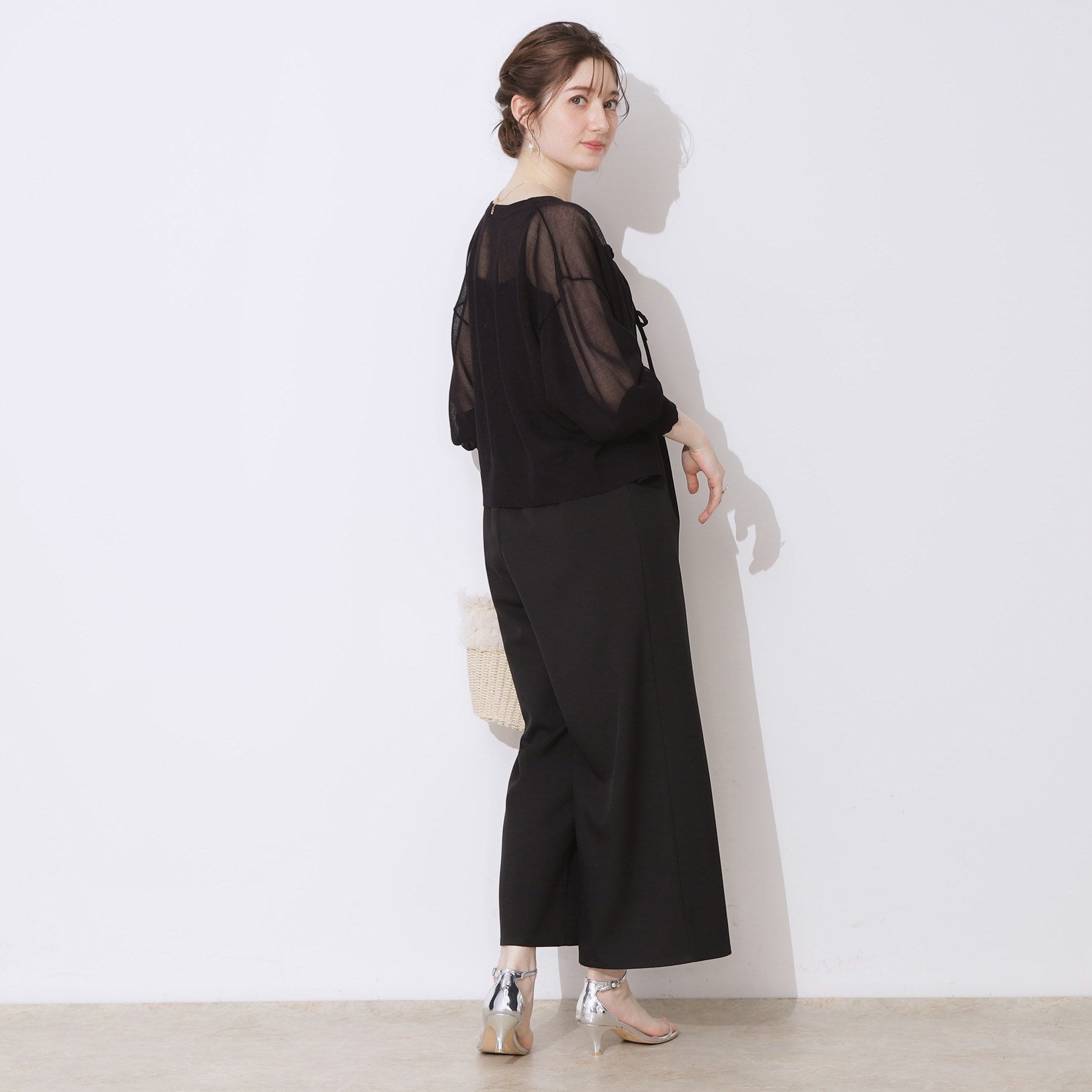 クチュール ブローチ Couture Brooch ダブルパール調釦LEVITAカーディ (ライトピンク(070)) ライトピンク(070)