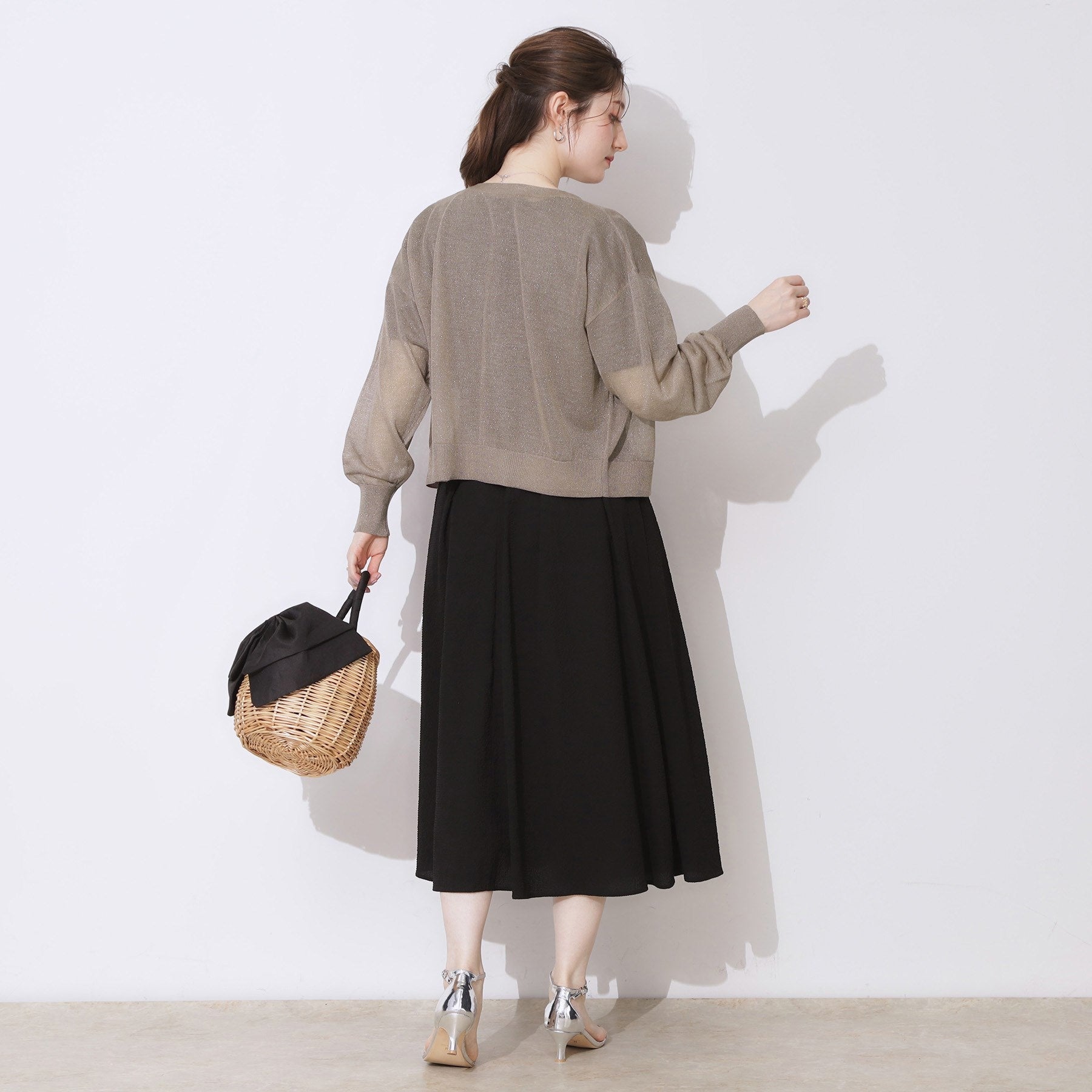 クチュール ブローチ Couture Brooch ダブルパール調釦LEVITAカーディ (ライトピンク(070)) ライトピンク(070)