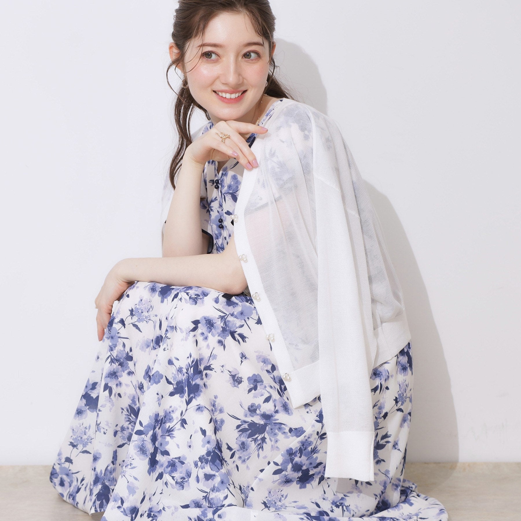 クチュール ブローチ Couture Brooch ダブルパール調釦LEVITAカーディ (オフホワイト(003)) オフホワイト(003)