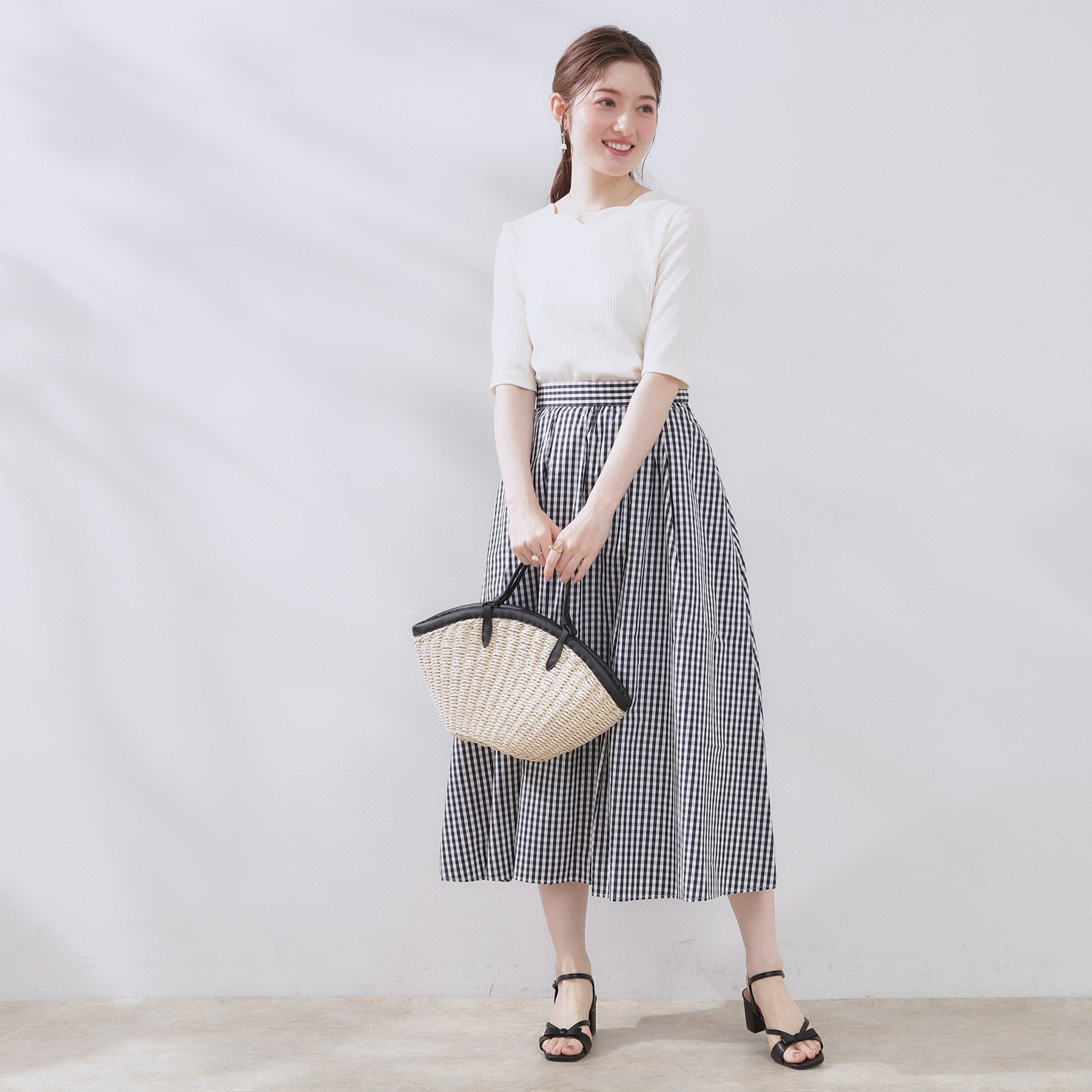 クチュール ブローチ Couture Brooch ハートネックテレコ5分袖プルオーバー (オフホワイト(003)) オフホワイト(003)