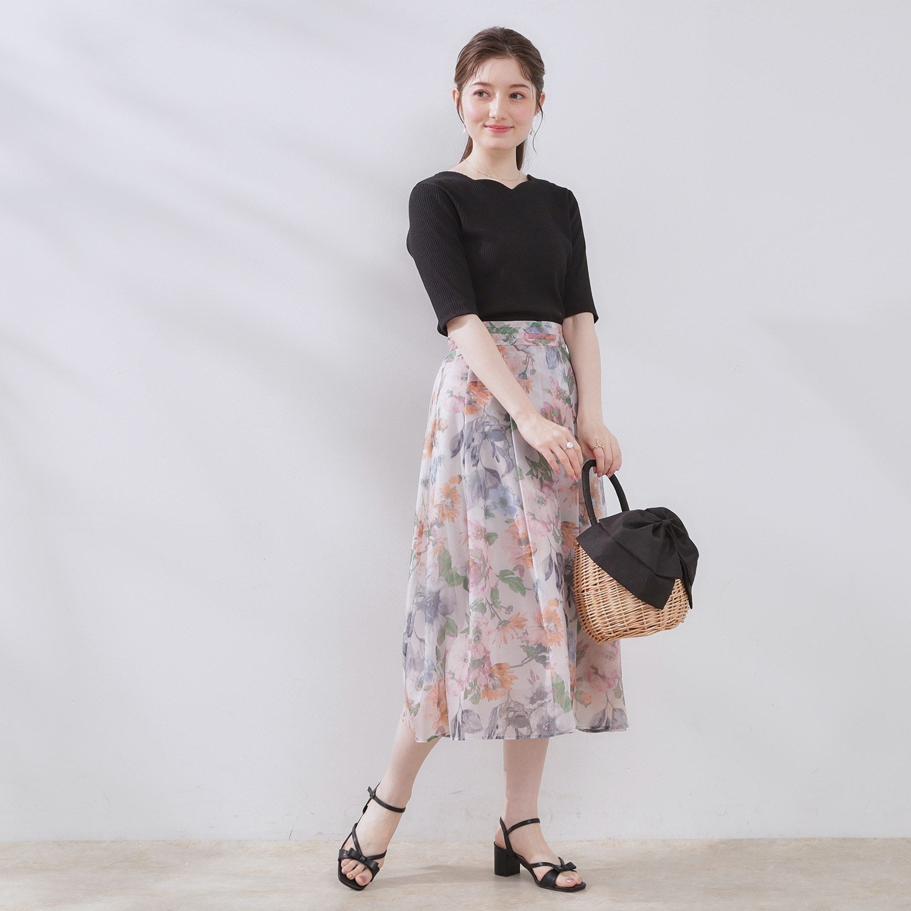 クチュール ブローチ Couture Brooch ハートネックテレコ5分袖プルオーバー (オフホワイト(003)) オフホワイト(003)