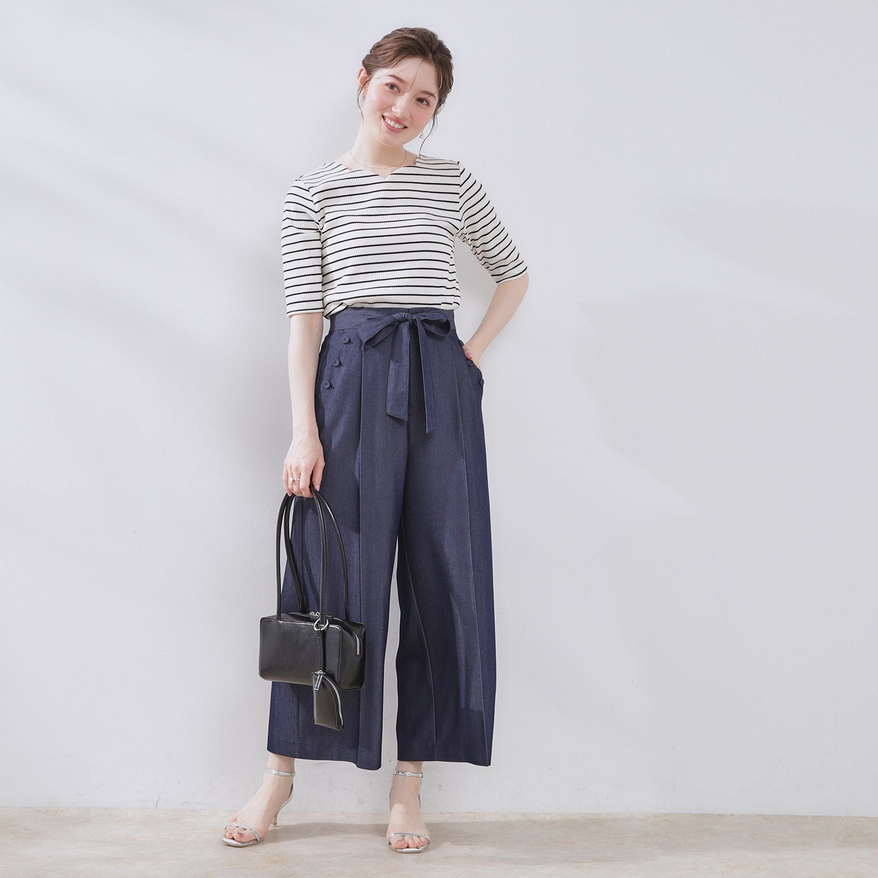 クチュール ブローチ Couture Brooch ハートネックテレコ5分袖プルオーバー (オフホワイト(003)) オフホワイト(003)