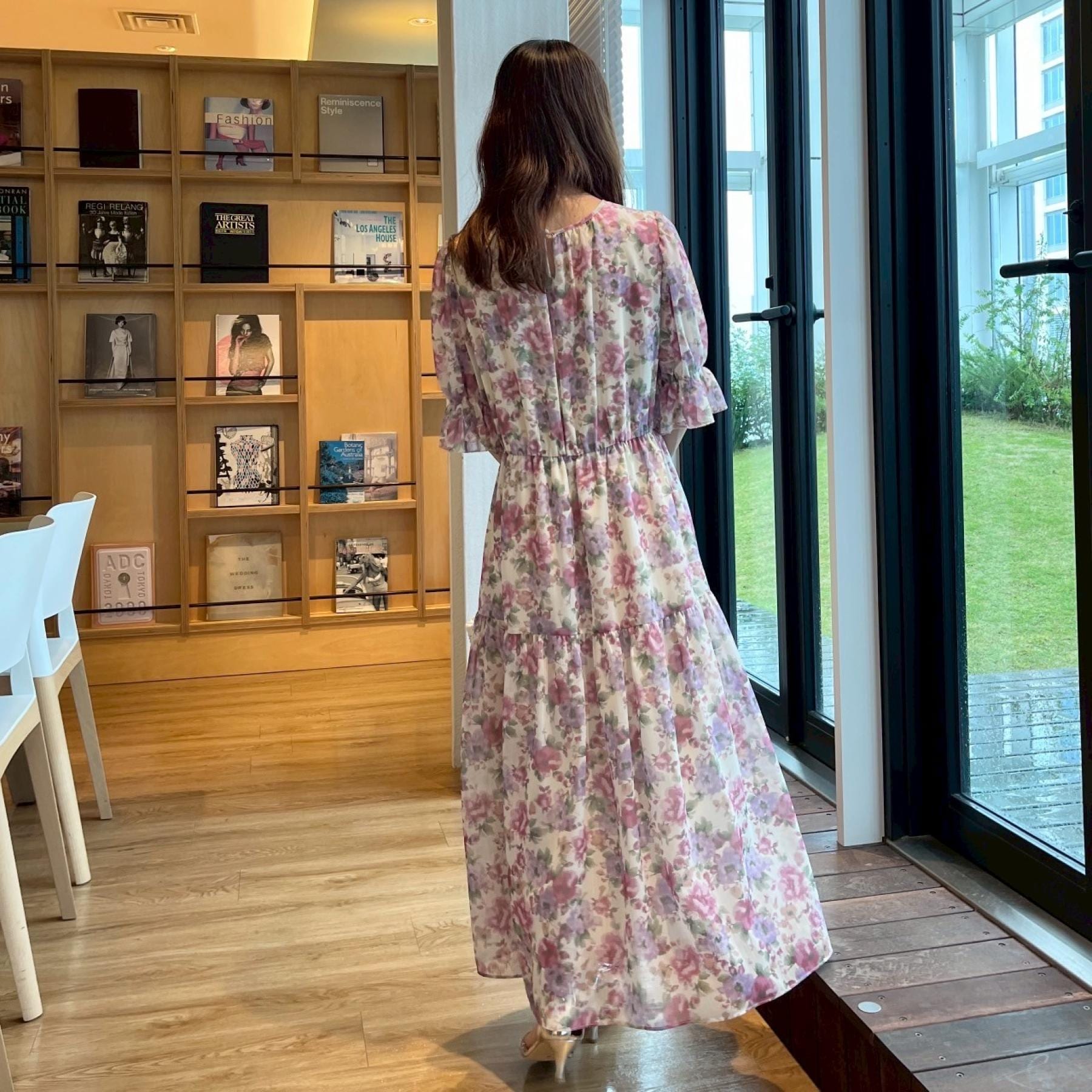 クチュール ブローチ Couture Brooch かすれプリント楊柳ワンピース (ピンク(171)) ピンク(171)