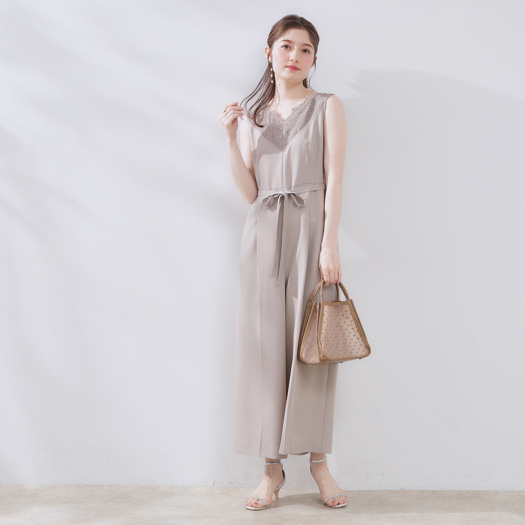 クチュール ブローチ Couture Brooch レース切替デザインオールインワン (ブラック(019)) ブラック(019)