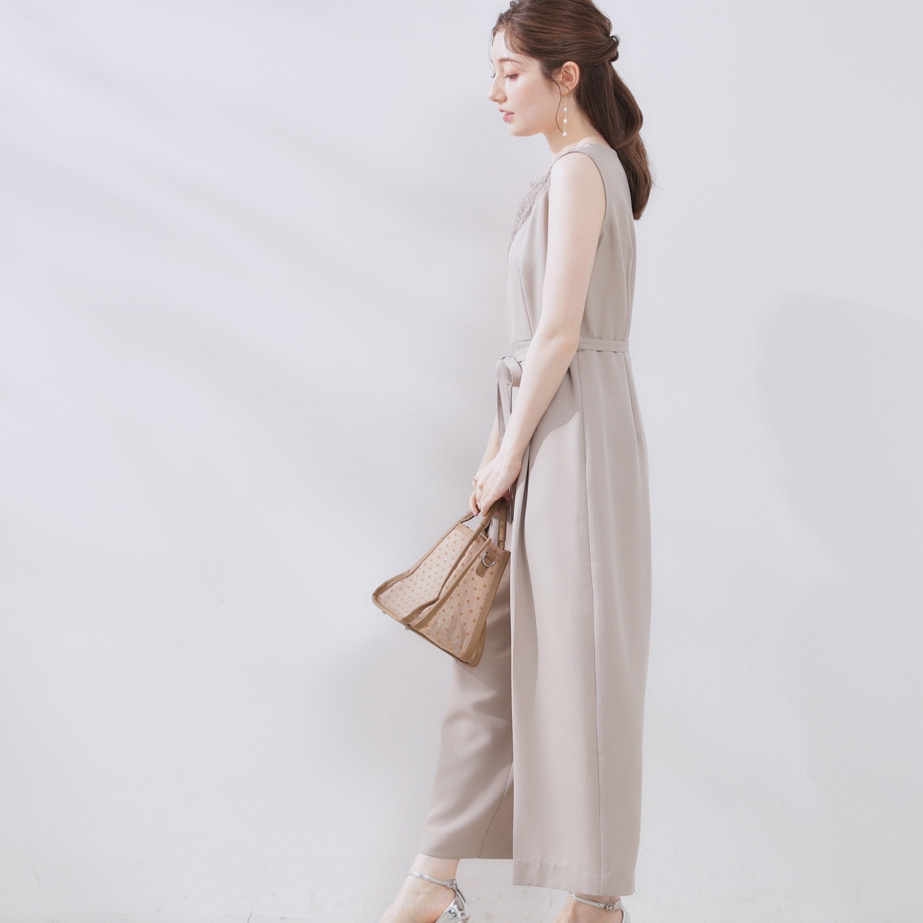 クチュール ブローチ Couture Brooch レース切替デザインオールインワン (ブラック(019)) ブラック(019)