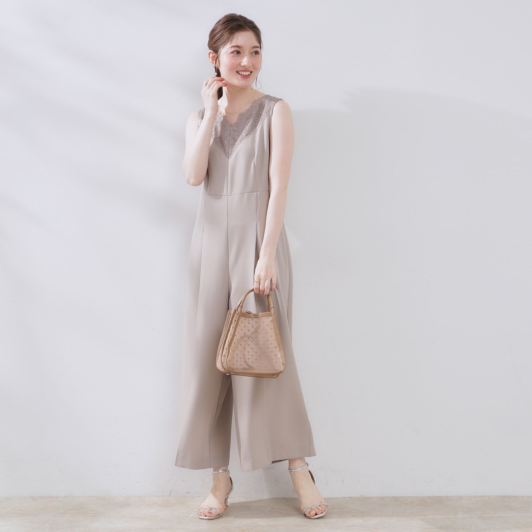 クチュール ブローチ Couture Brooch レース切替デザインオールインワン (ブラック(019)) ブラック(019)