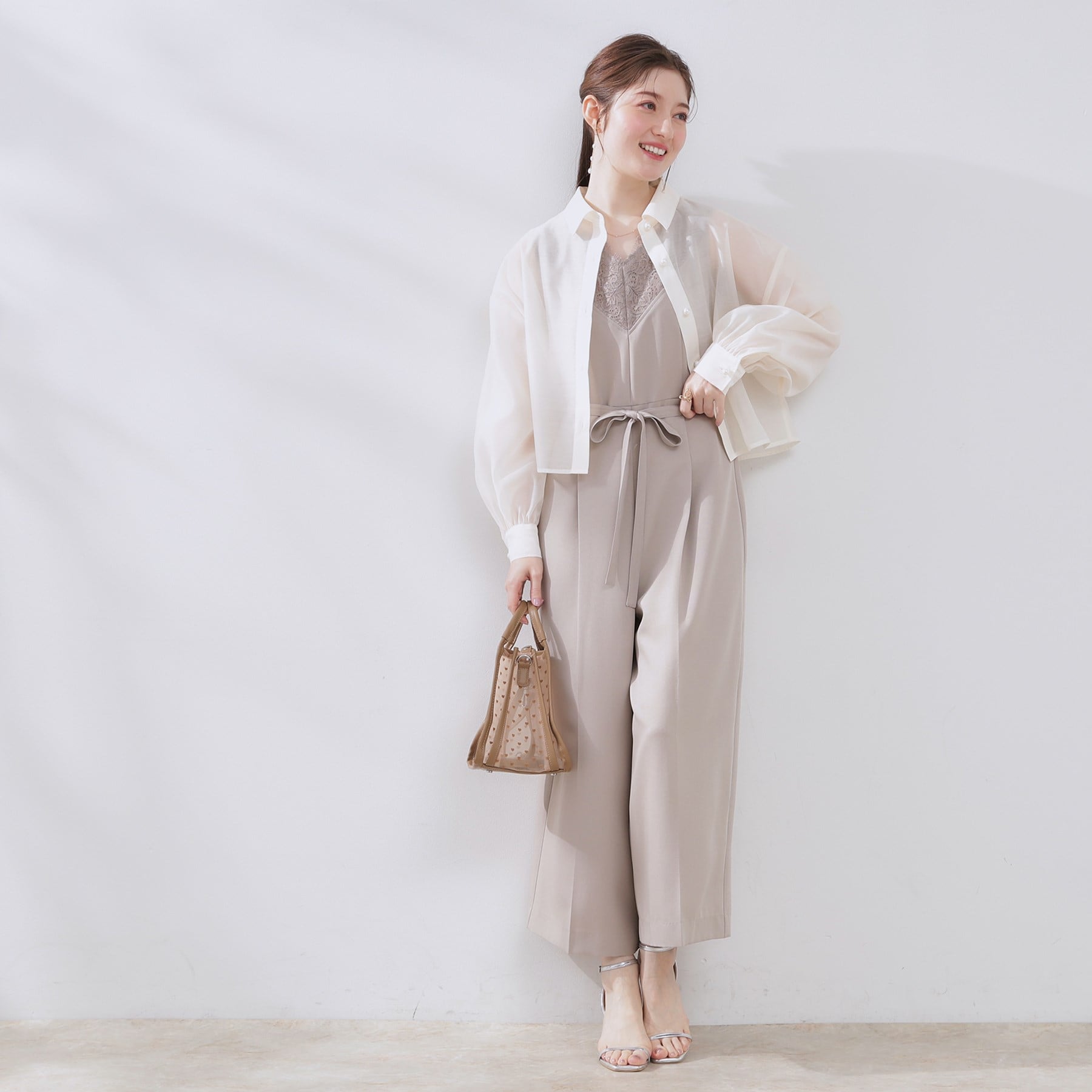 クチュール ブローチ Couture Brooch レース切替デザインオールインワン (ブラック(019)) ブラック(019)