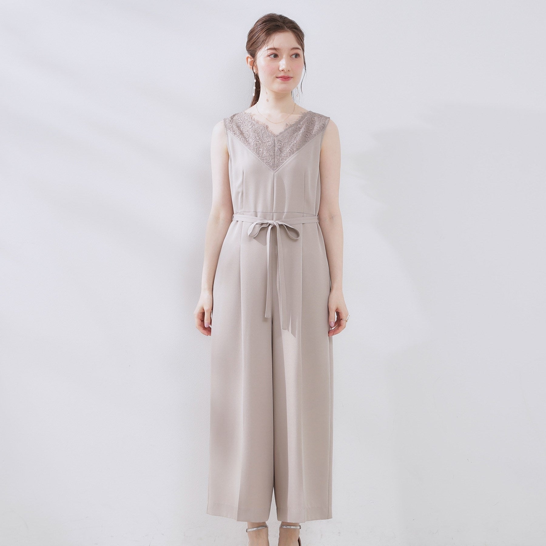 クチュール ブローチ Couture Brooch レース切替デザインオールインワン (ブラック(019)) ブラック(019)