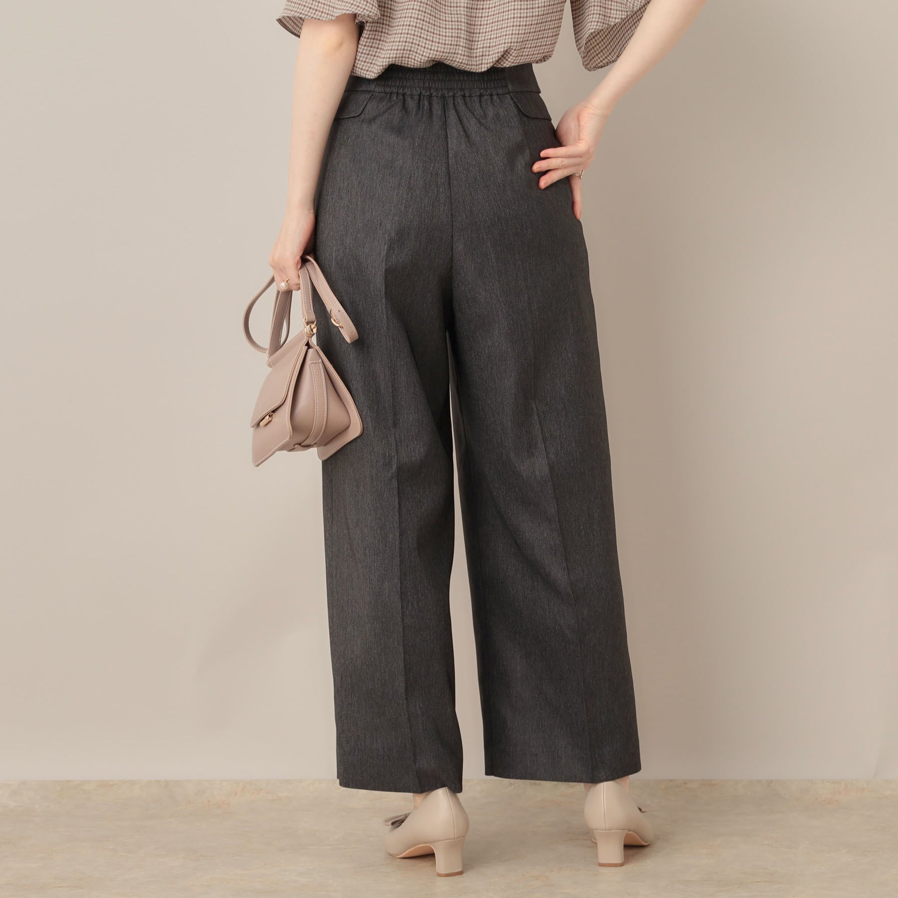 クチュール ブローチ Couture Brooch デニムライク釦デザインパンツ (ブラック(019)) ブラック(019)