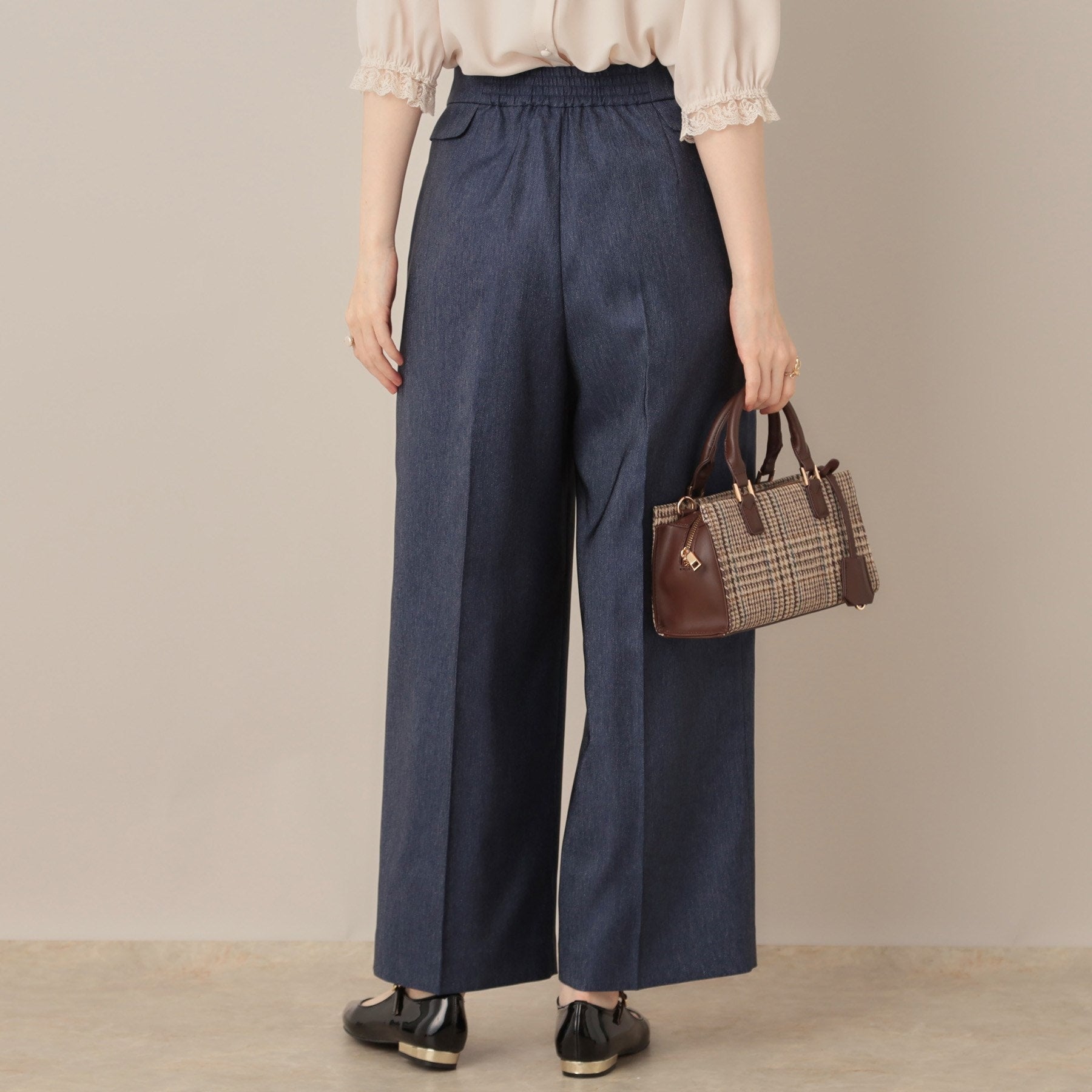 クチュール ブローチ Couture Brooch デニムライク釦デザインパンツ (ブラック(019)) ブラック(019)