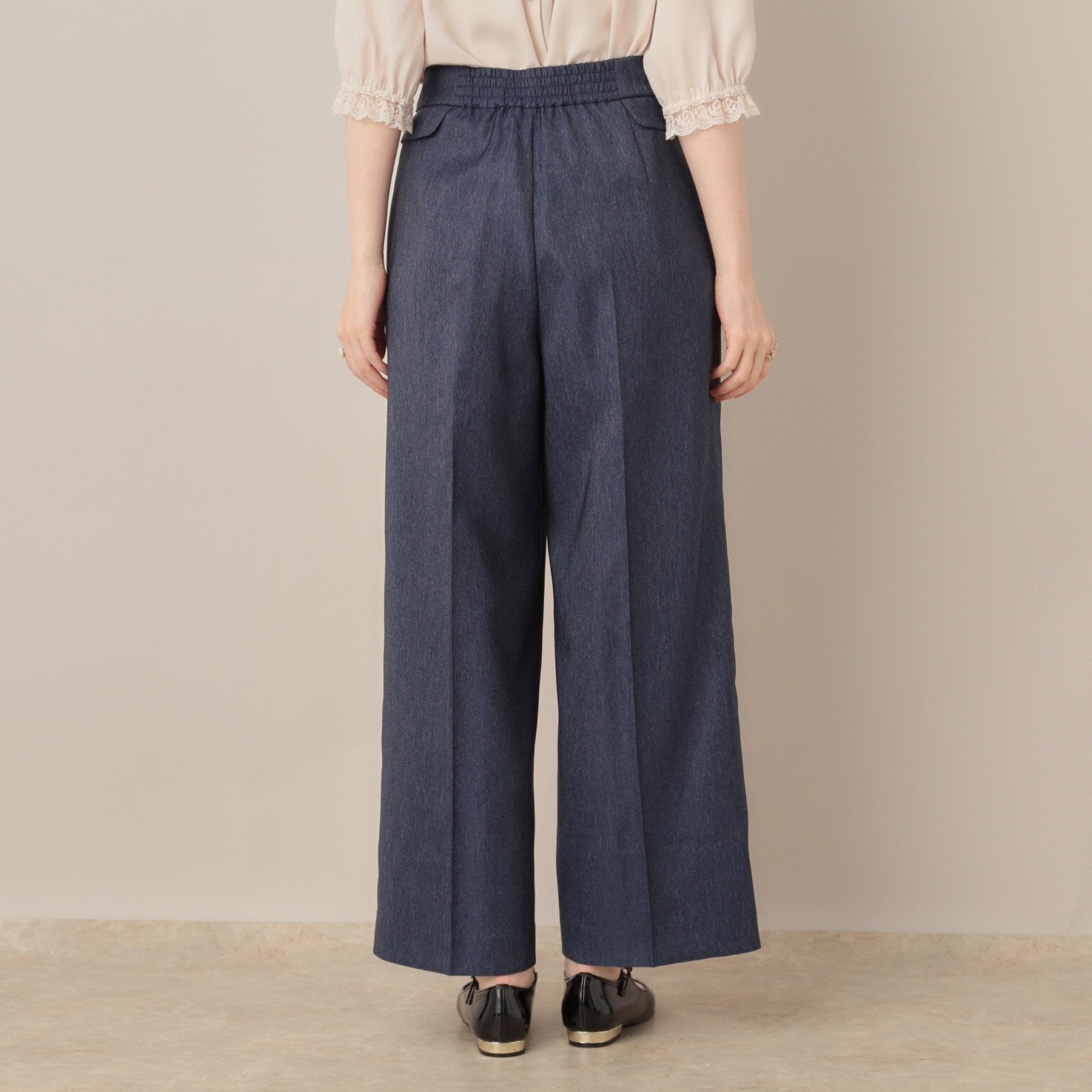 クチュール ブローチ Couture Brooch デニムライク釦デザインパンツ (ブラック(019)) ブラック(019)