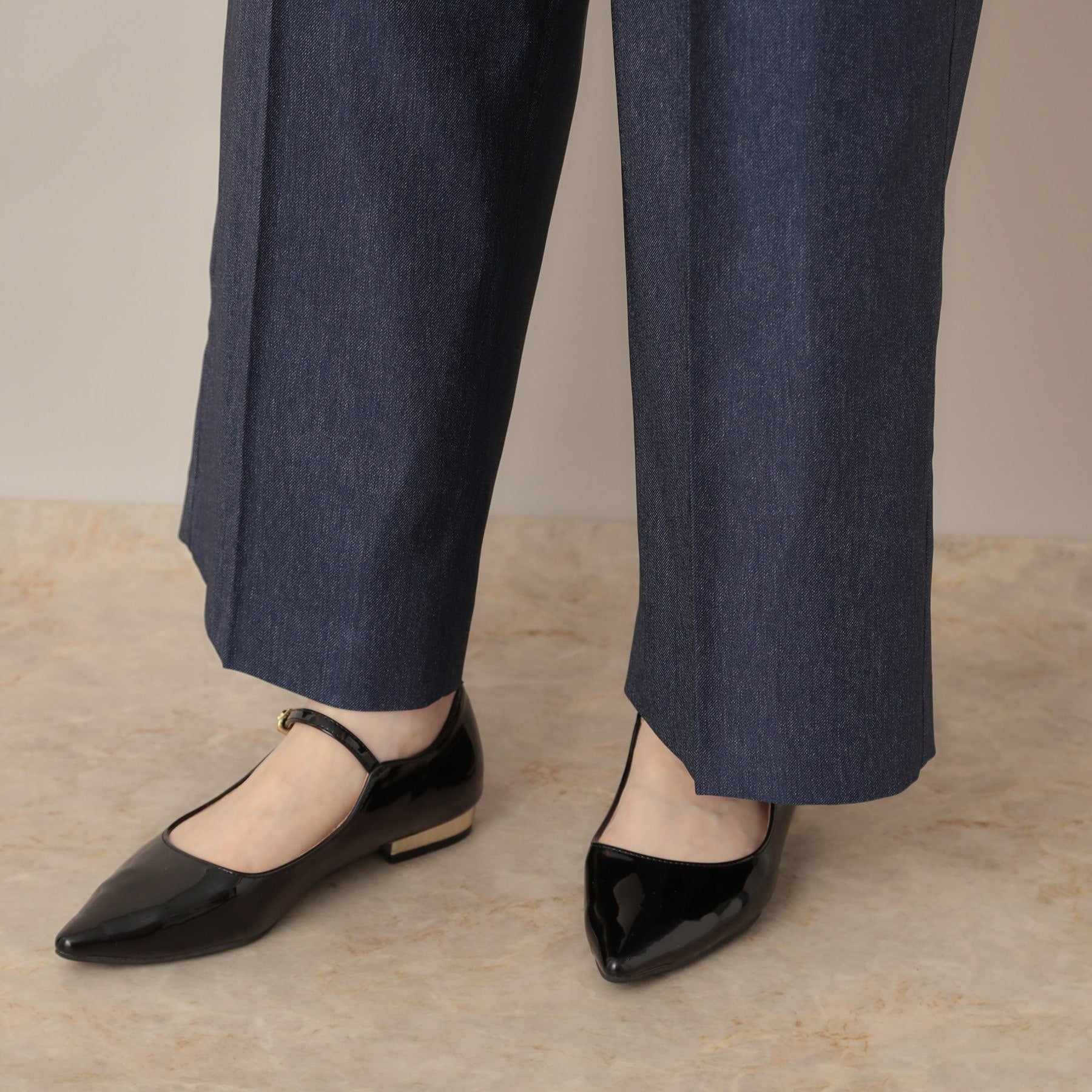 クチュール ブローチ Couture Brooch デニムライク釦デザインパンツ (ブラック(019)) ブラック(019)