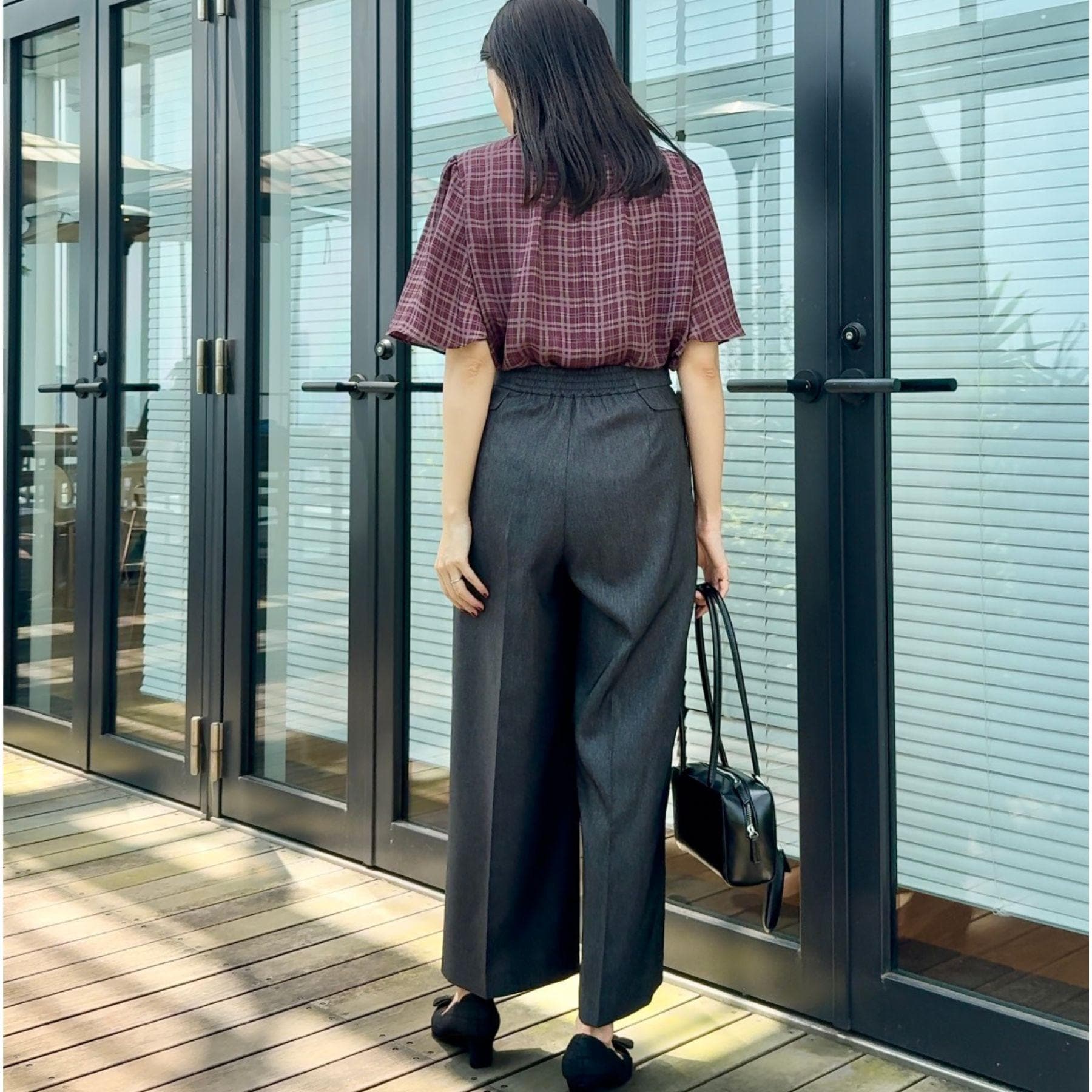 クチュール ブローチ Couture Brooch デニムライク釦デザインパンツ (ブラック(019)) ブラック(019)