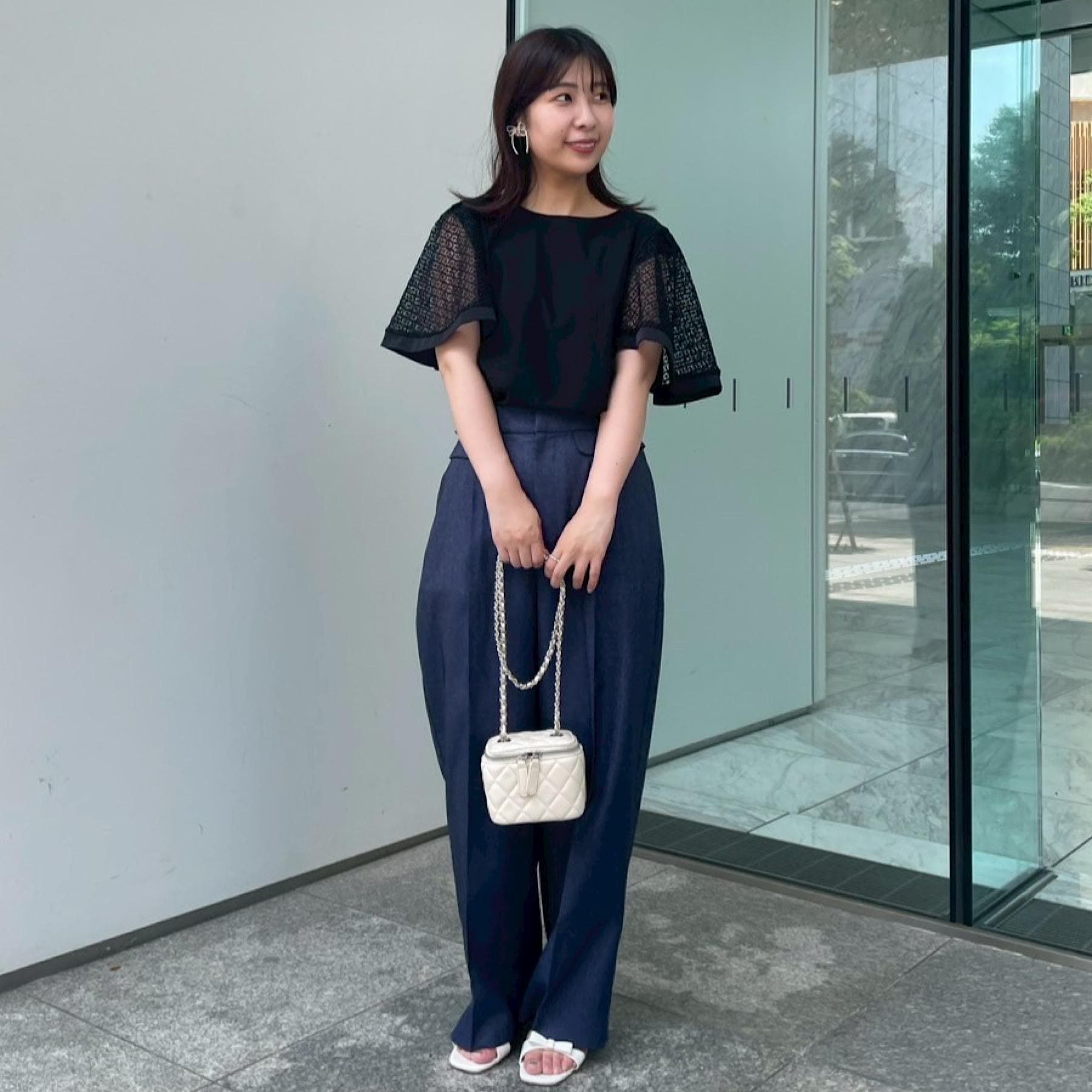 クチュール ブローチ Couture Brooch デニムライク釦デザインパンツ (ブラック(019)) ブラック(019)