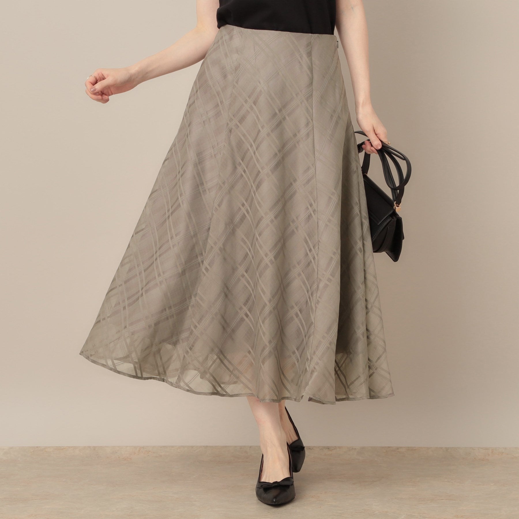 クチュール ブローチ Couture Brooch シアーチェックオーガンジースカート (ブラック(019)) ブラック(019)