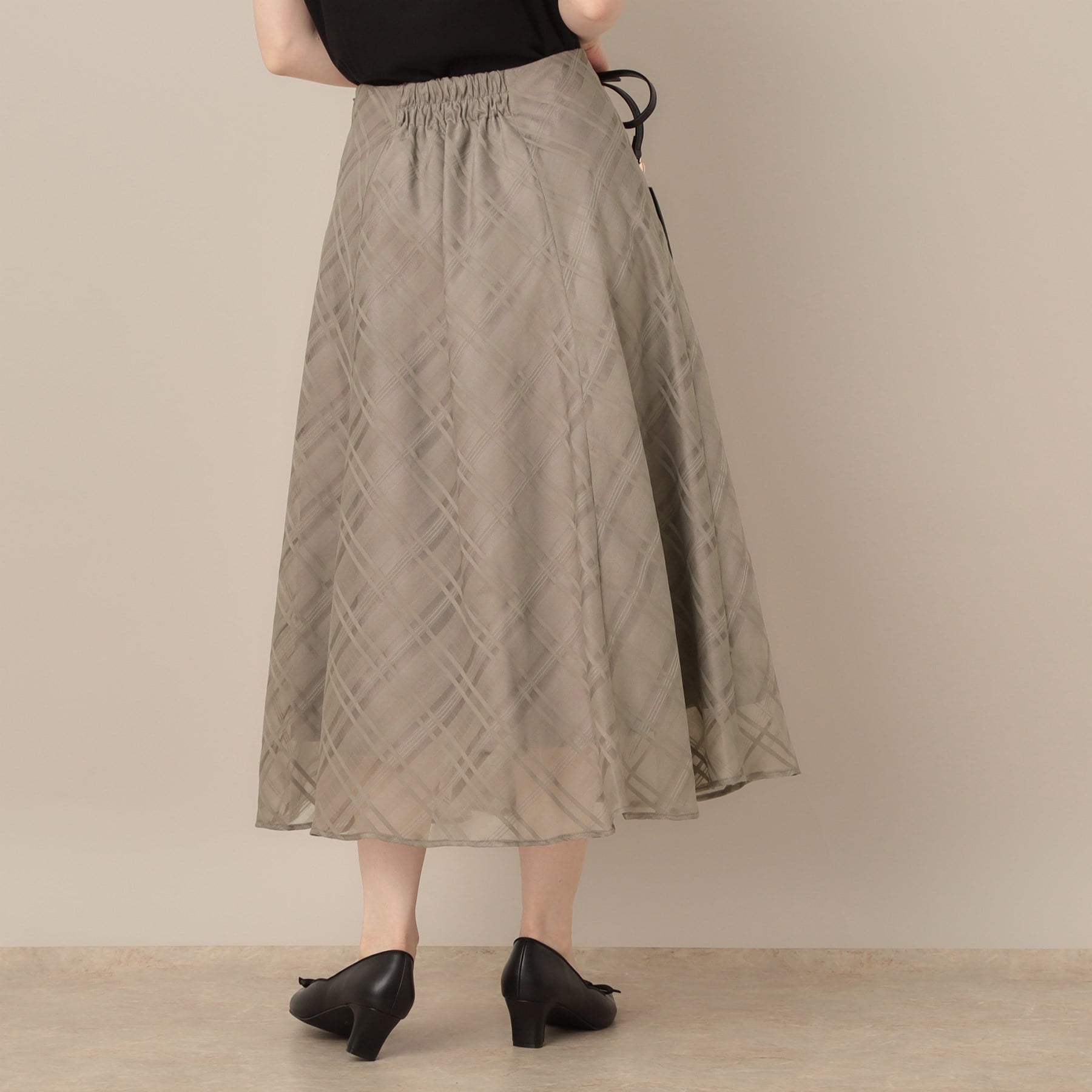 クチュール ブローチ Couture Brooch シアーチェックオーガンジースカート (ブラック(019)) ブラック(019)