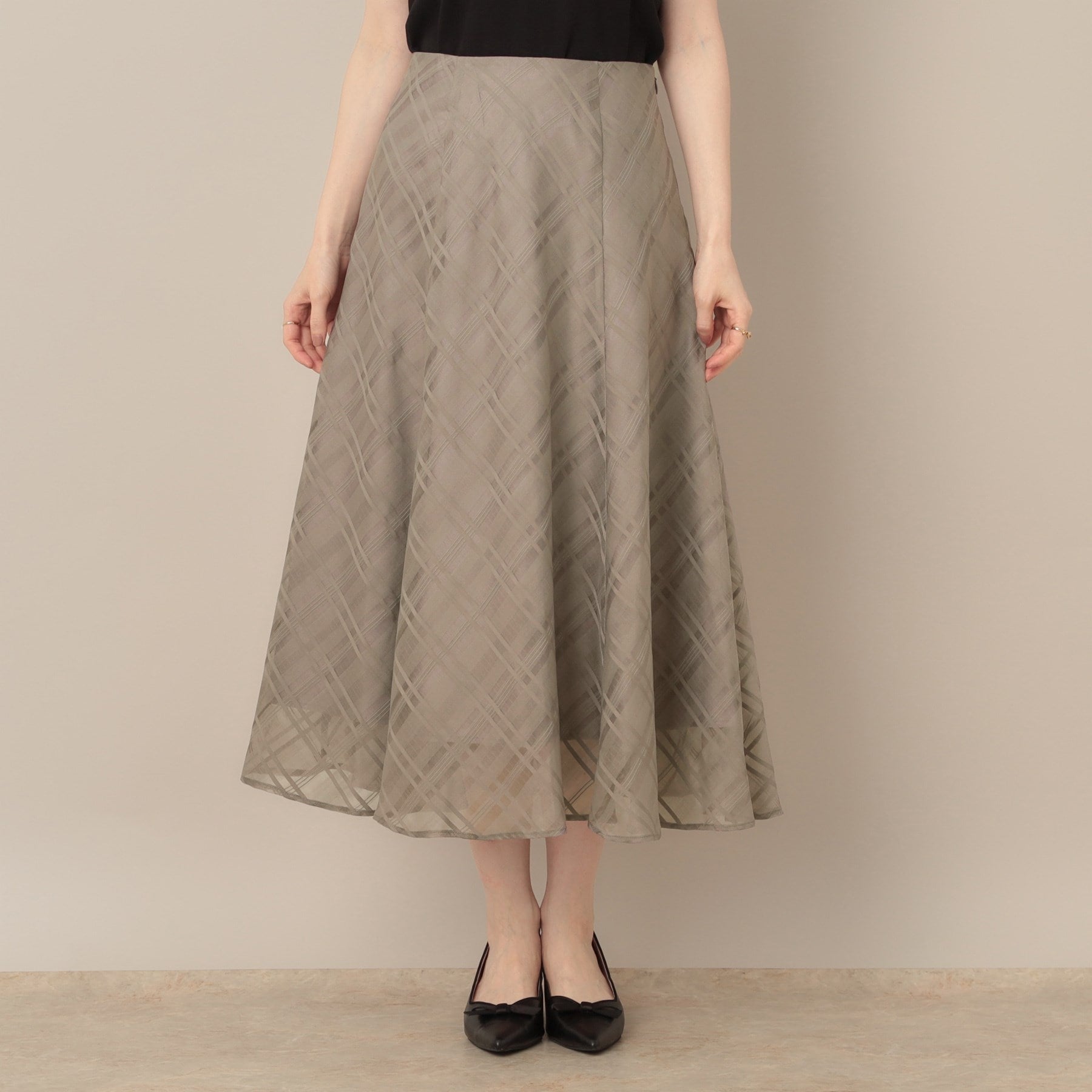 クチュール ブローチ Couture Brooch シアーチェックオーガンジースカート (ブラック(019)) ブラック(019)