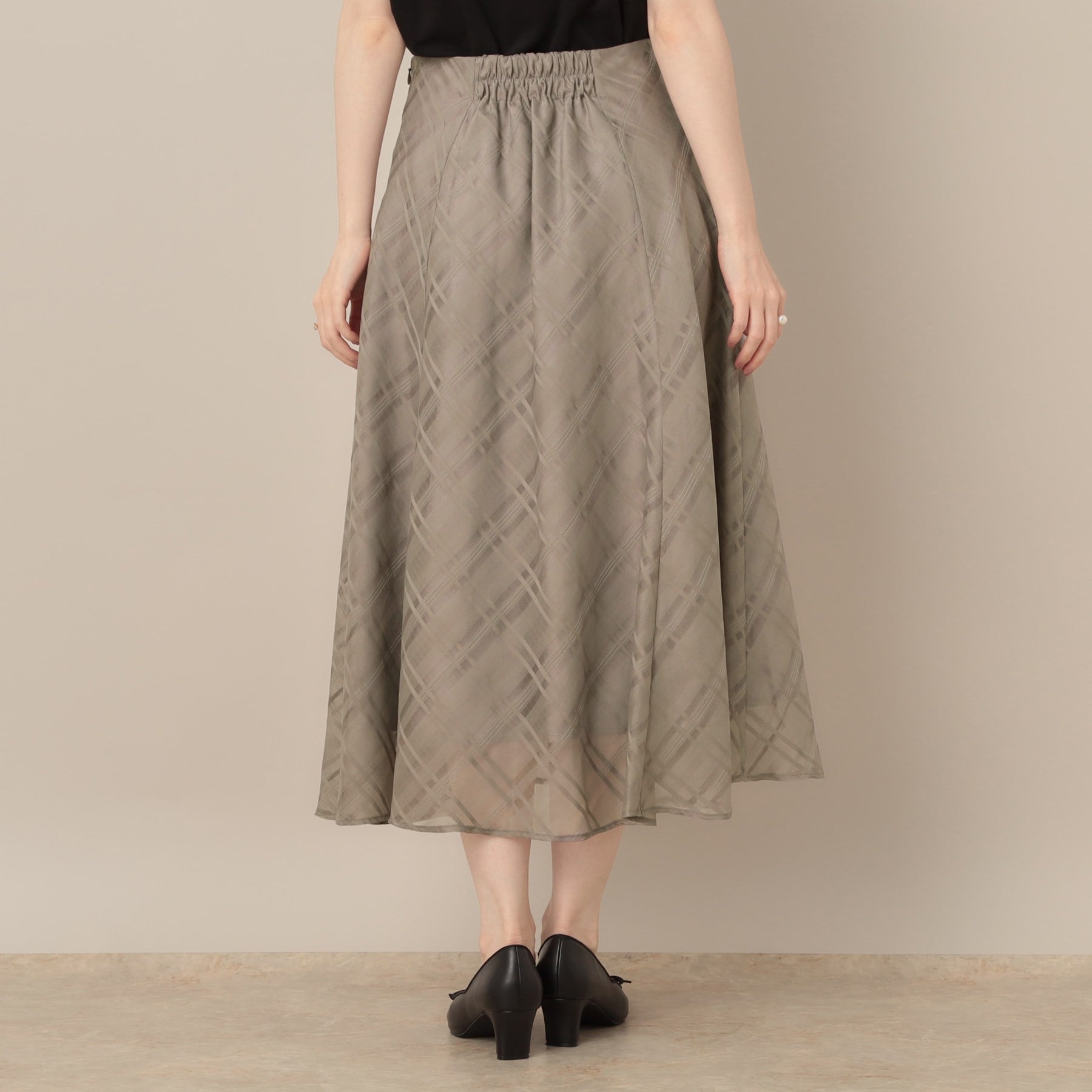 クチュール ブローチ Couture Brooch シアーチェックオーガンジースカート (ブラック(019)) ブラック(019)