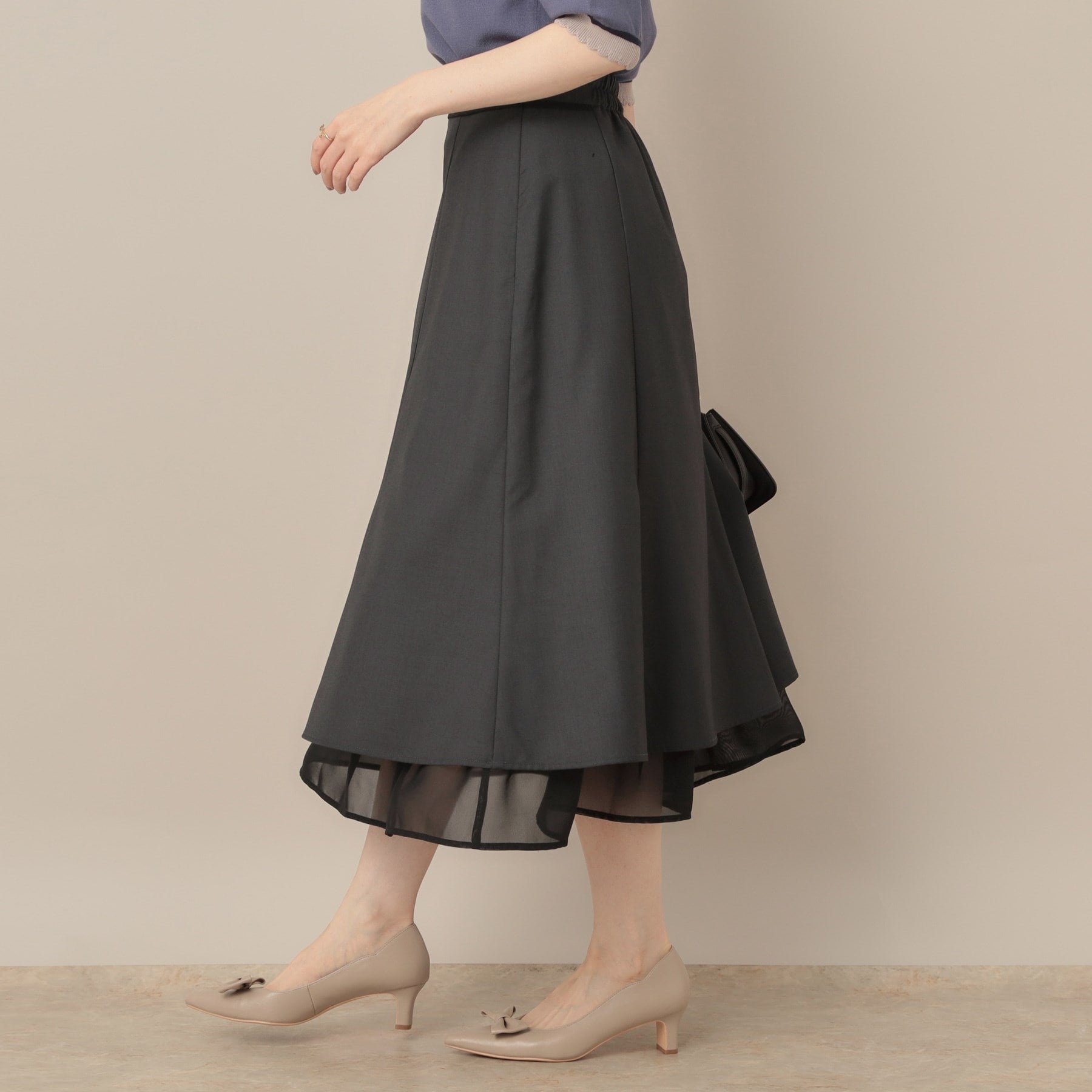 クチュール ブローチ Couture Brooch 裾シアーフレアスカート (ブラウン(044)) ブラウン(044)