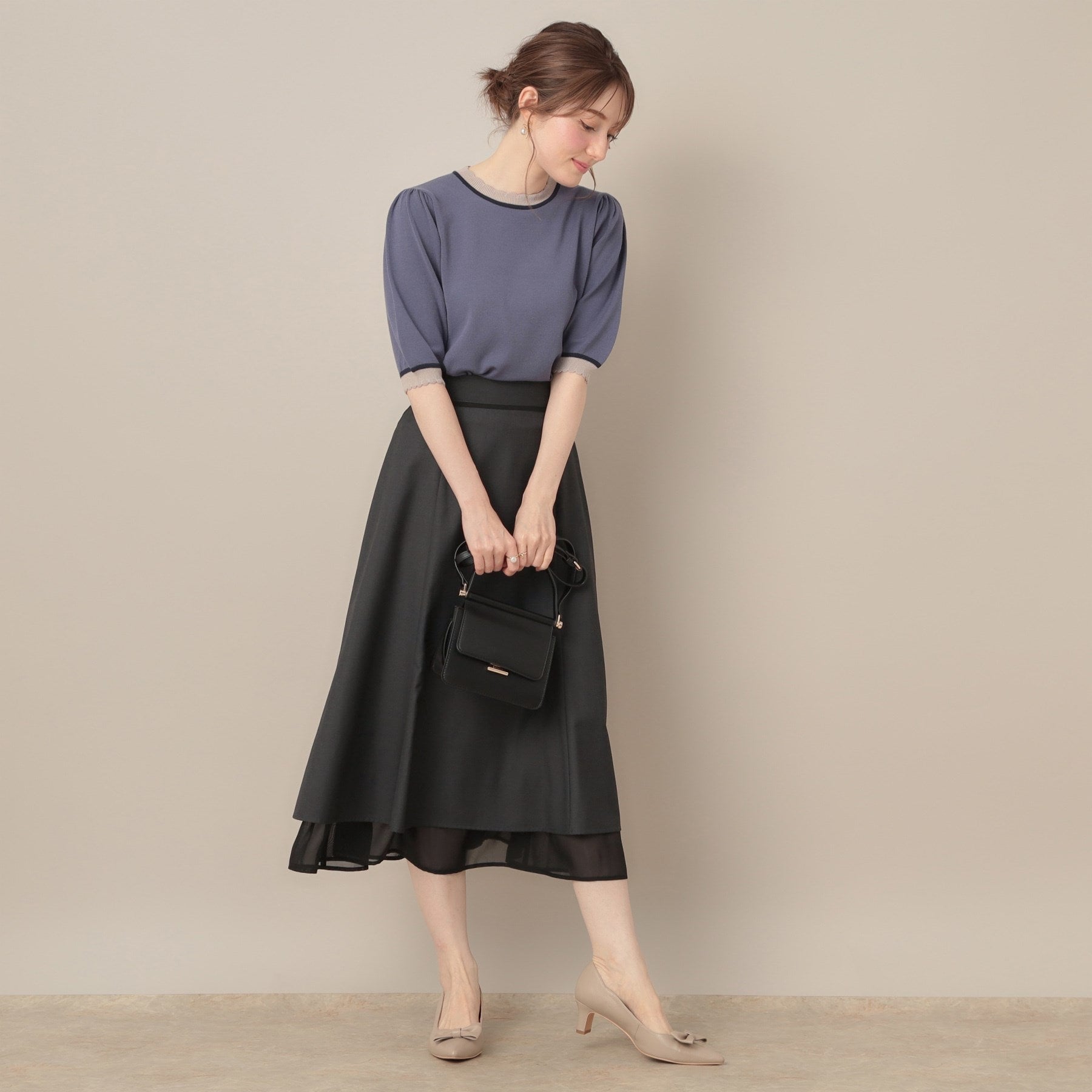 クチュール ブローチ Couture Brooch 裾シアーフレアスカート (ブラウン(044)) ブラウン(044)